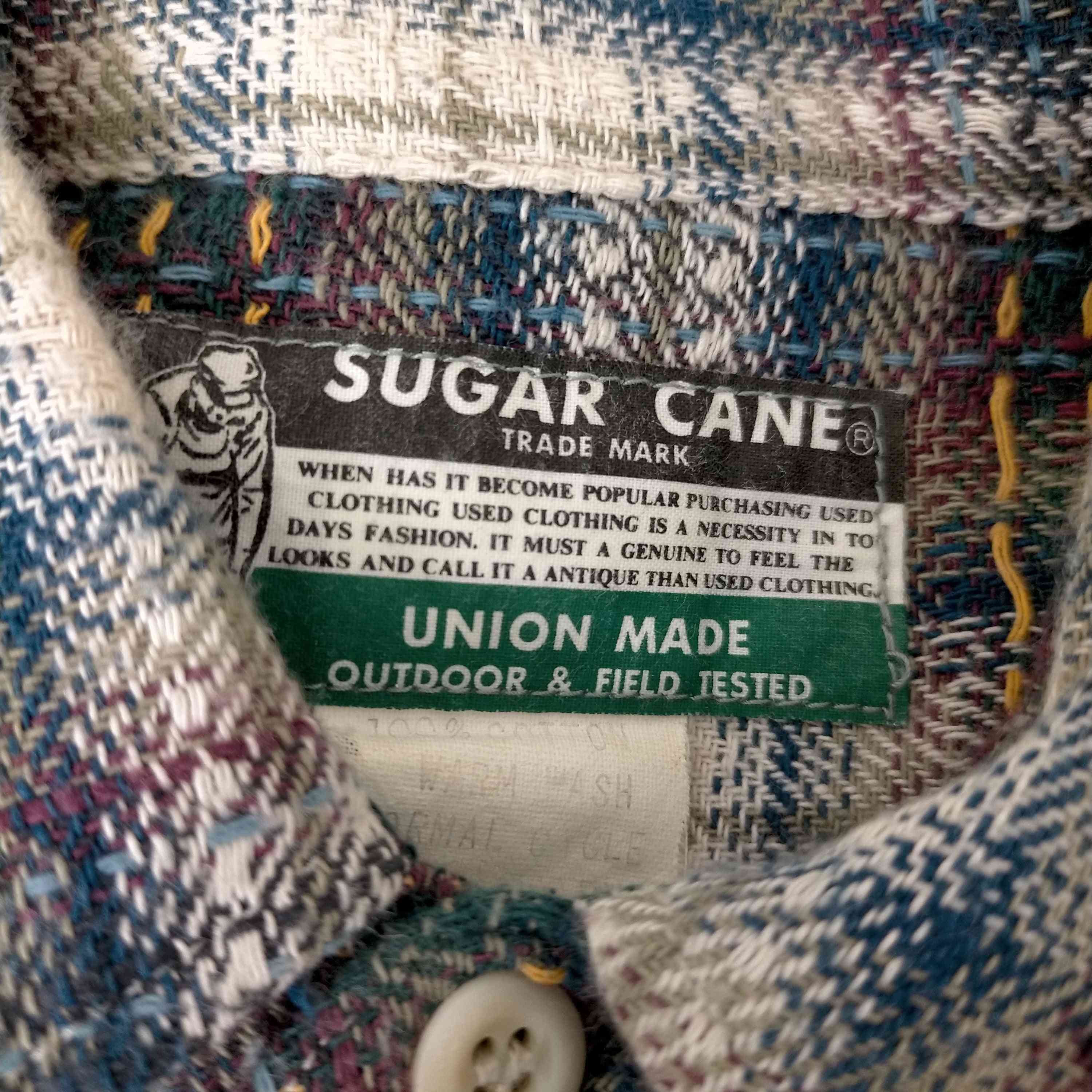 シュガーケーン SUGAR CANE 90s 旧タグ マルチカラーステッチ