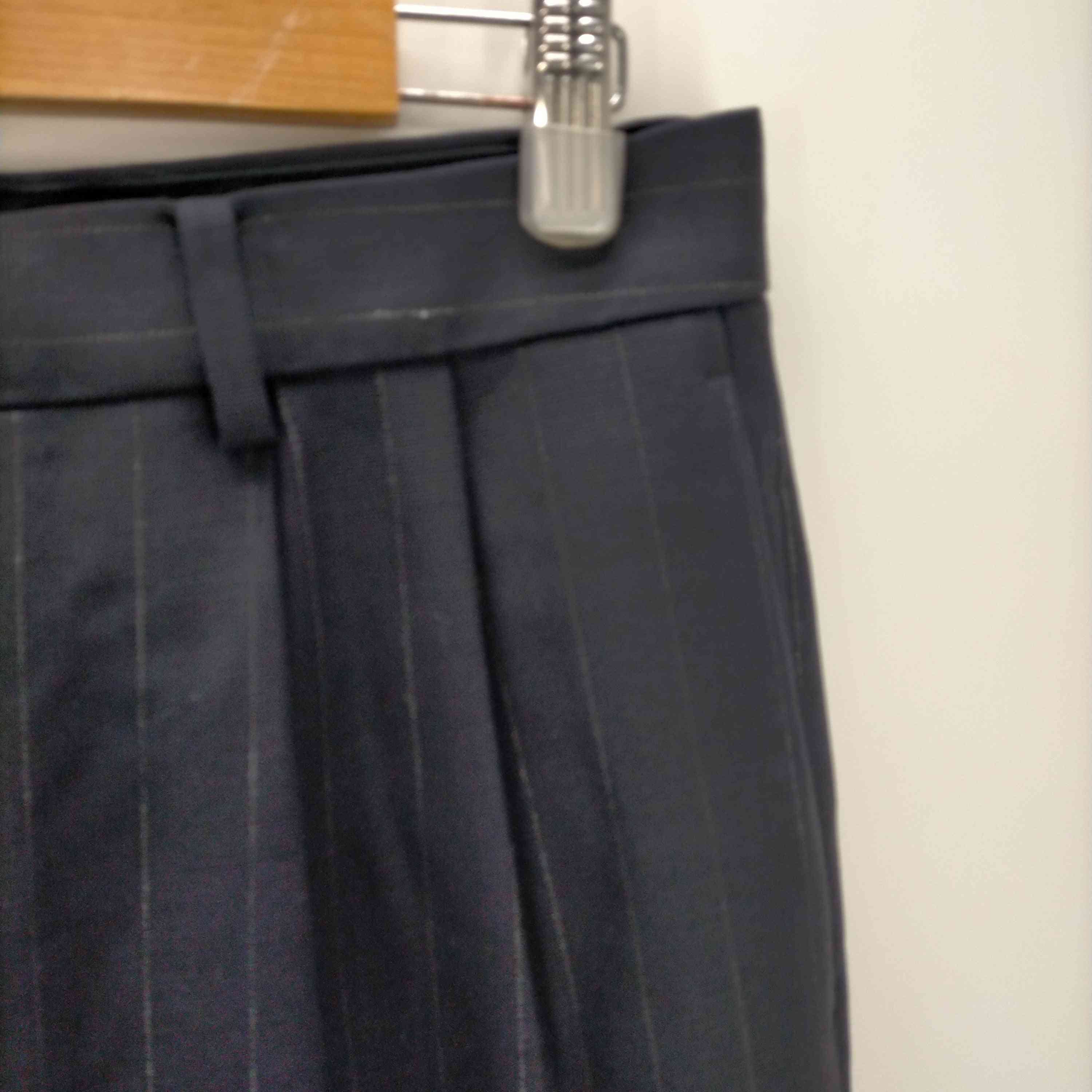 オーラリー AURALEE 23SS HARD TWIST WOOL PANAMA STRIPE SLACKS #NAVY