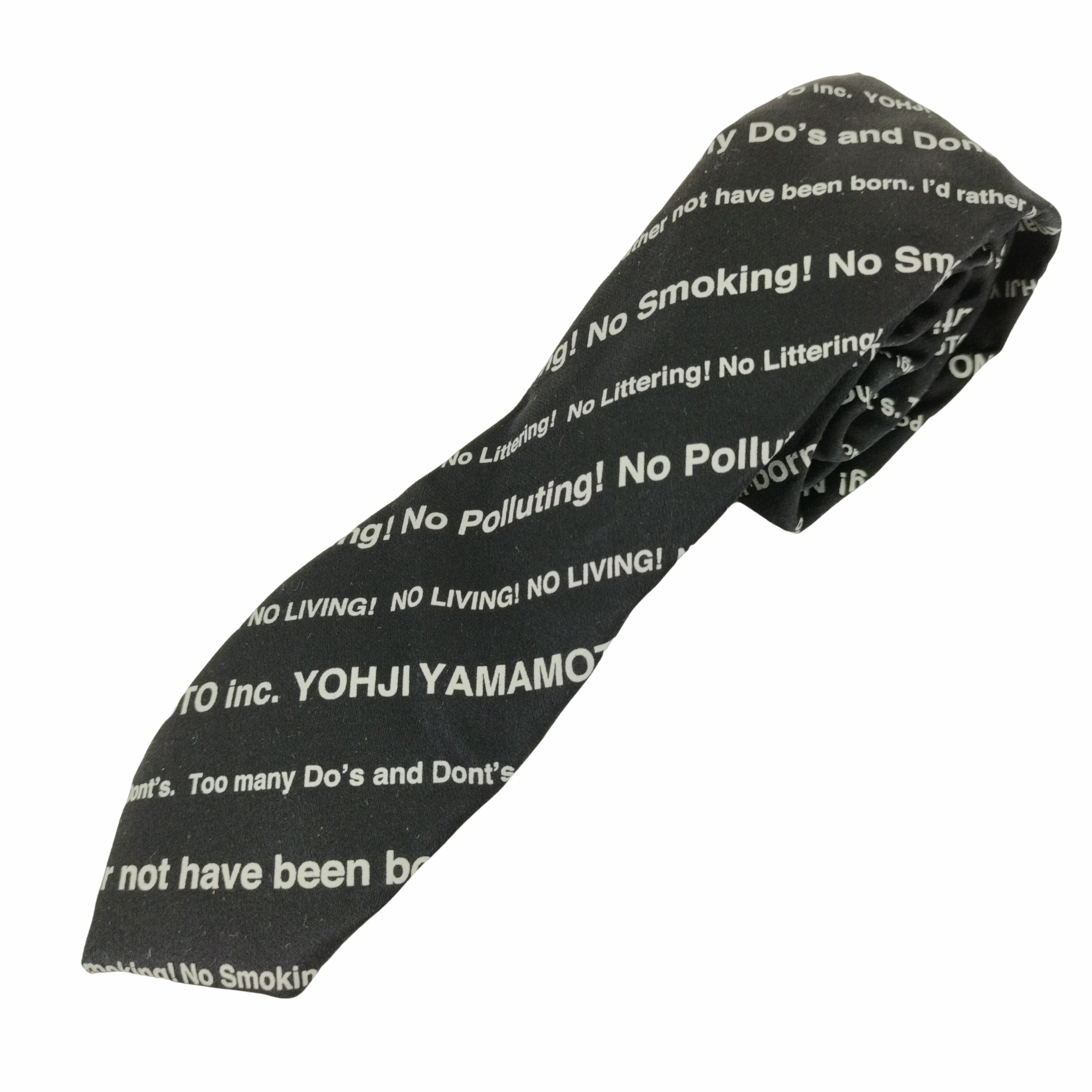 ヨウジヤマモト ネクタイ ストライプ柄 ネクタイ シルク 100% ブラック 黒