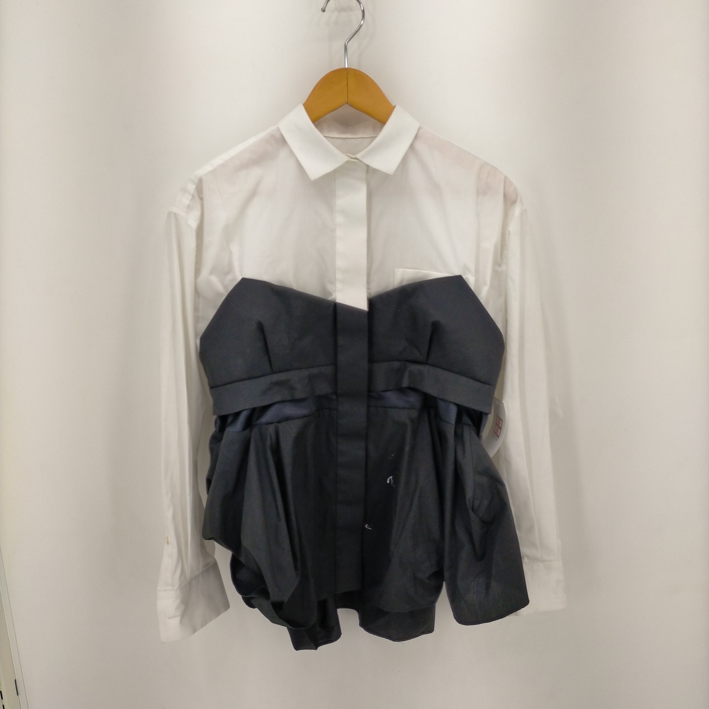 サカイ Sacai 22AW BUSTIER DETAIL PEPLUM COTTON POPLIN SHIRT