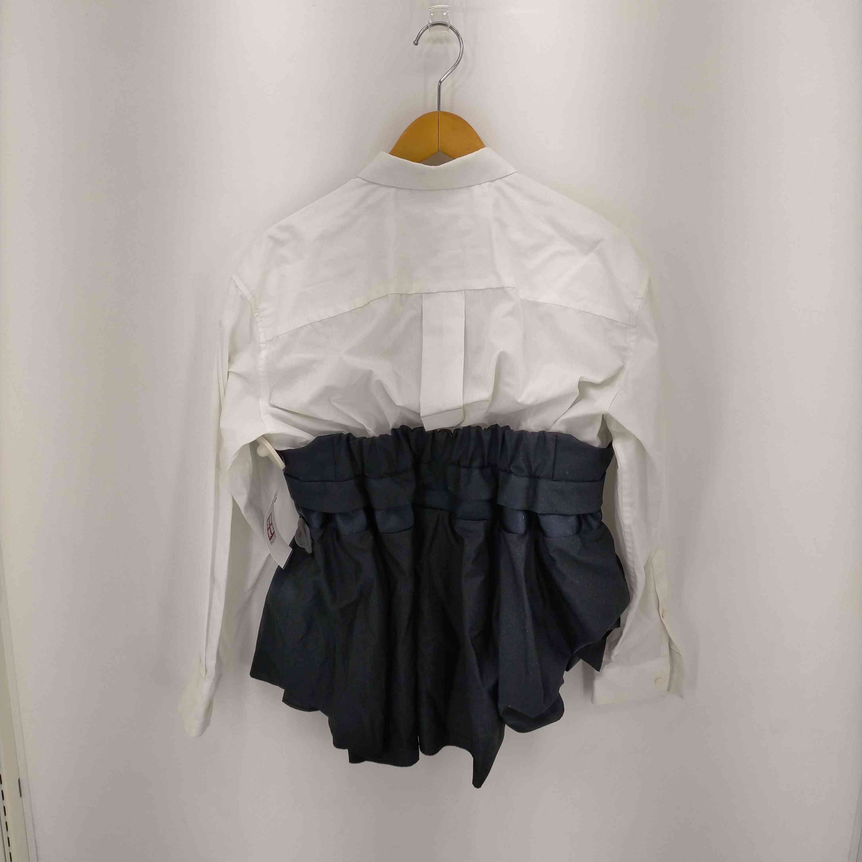 サカイ Sacai 22AW BUSTIER DETAIL PEPLUM COTTON POPLIN SHIRT