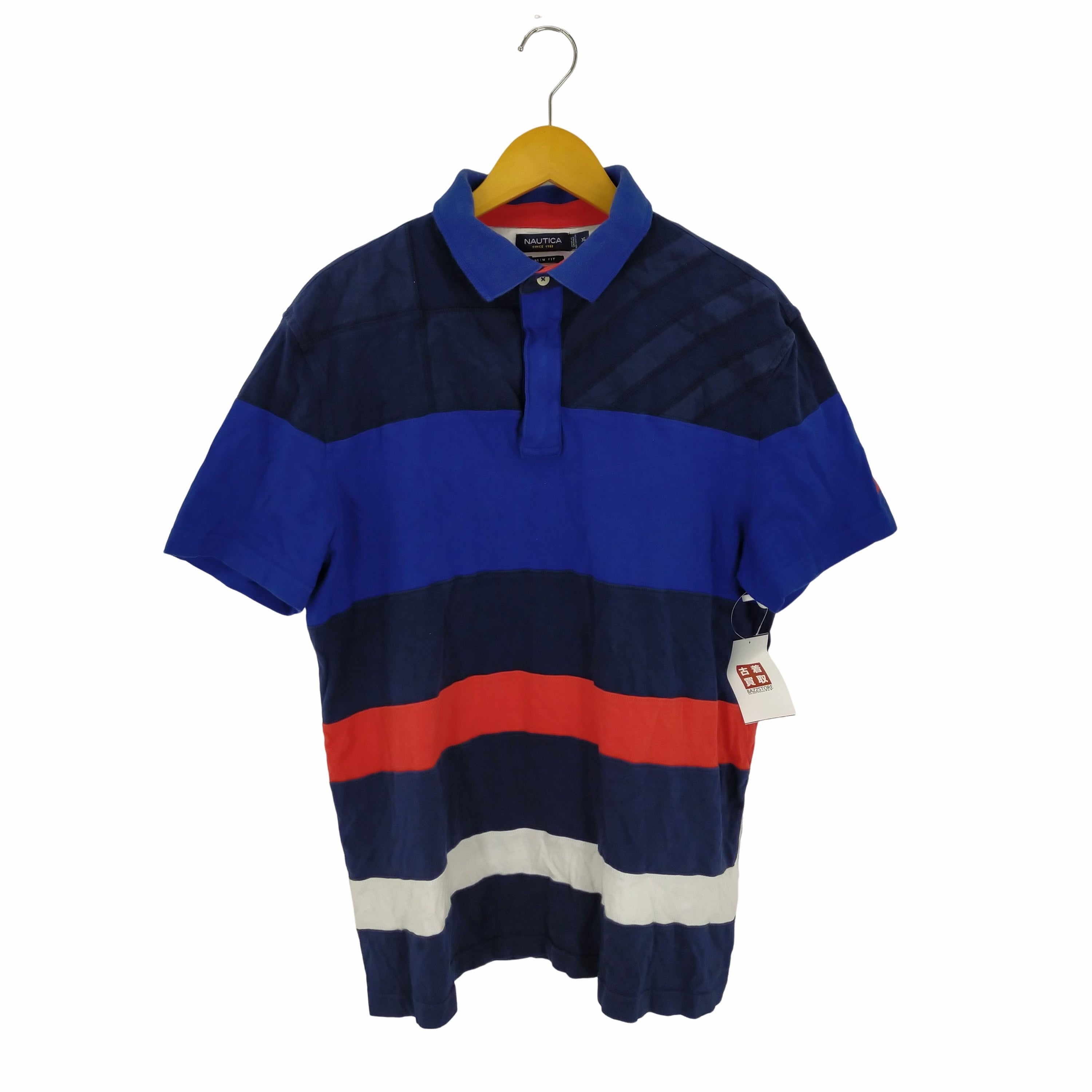 ノーティカ NAUTICA ハーフジップ ボーダーポロシャツ メンズ JPN：XL