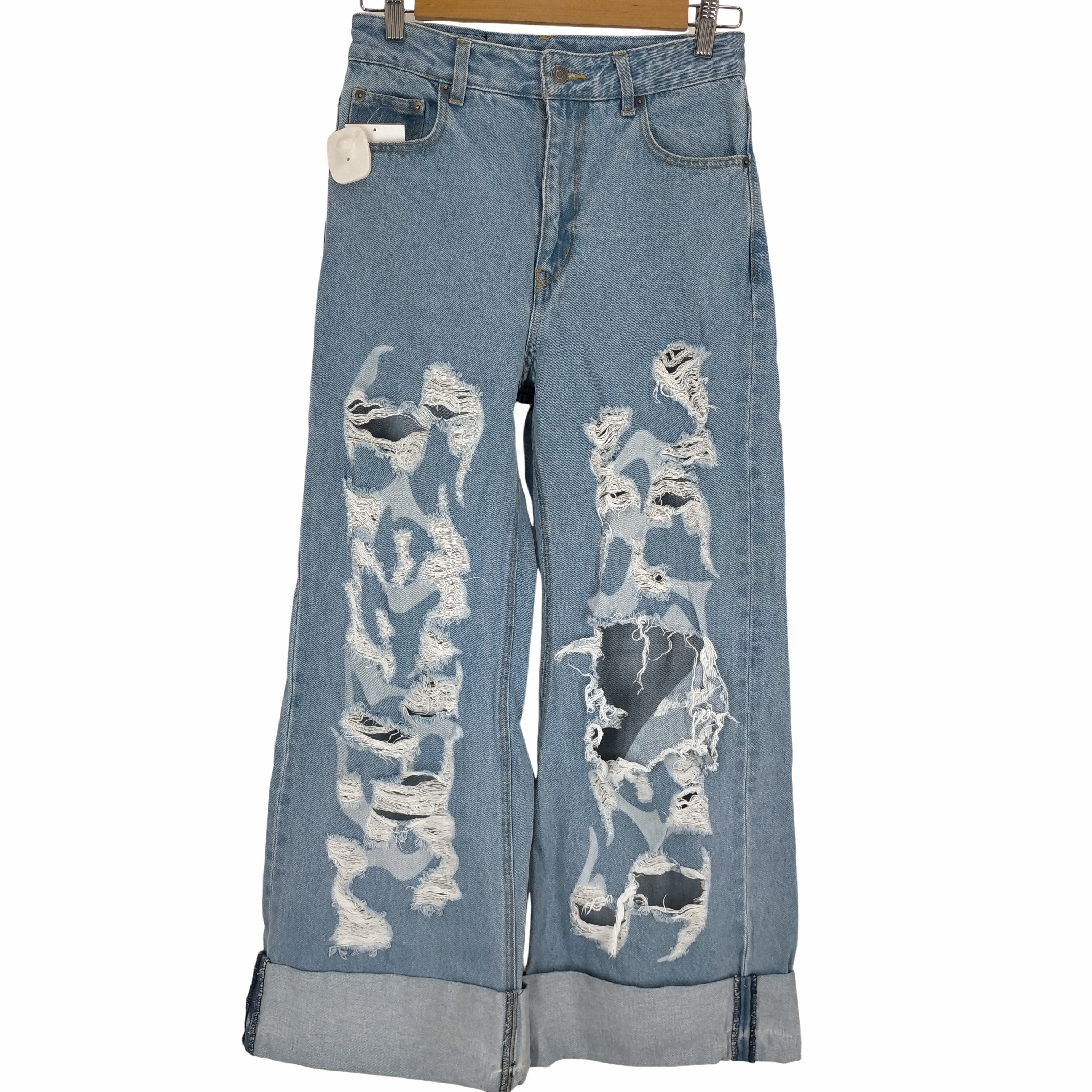 エックスガール X-girl 23AW DISTRESSED ROLL UP DENIM PANTS