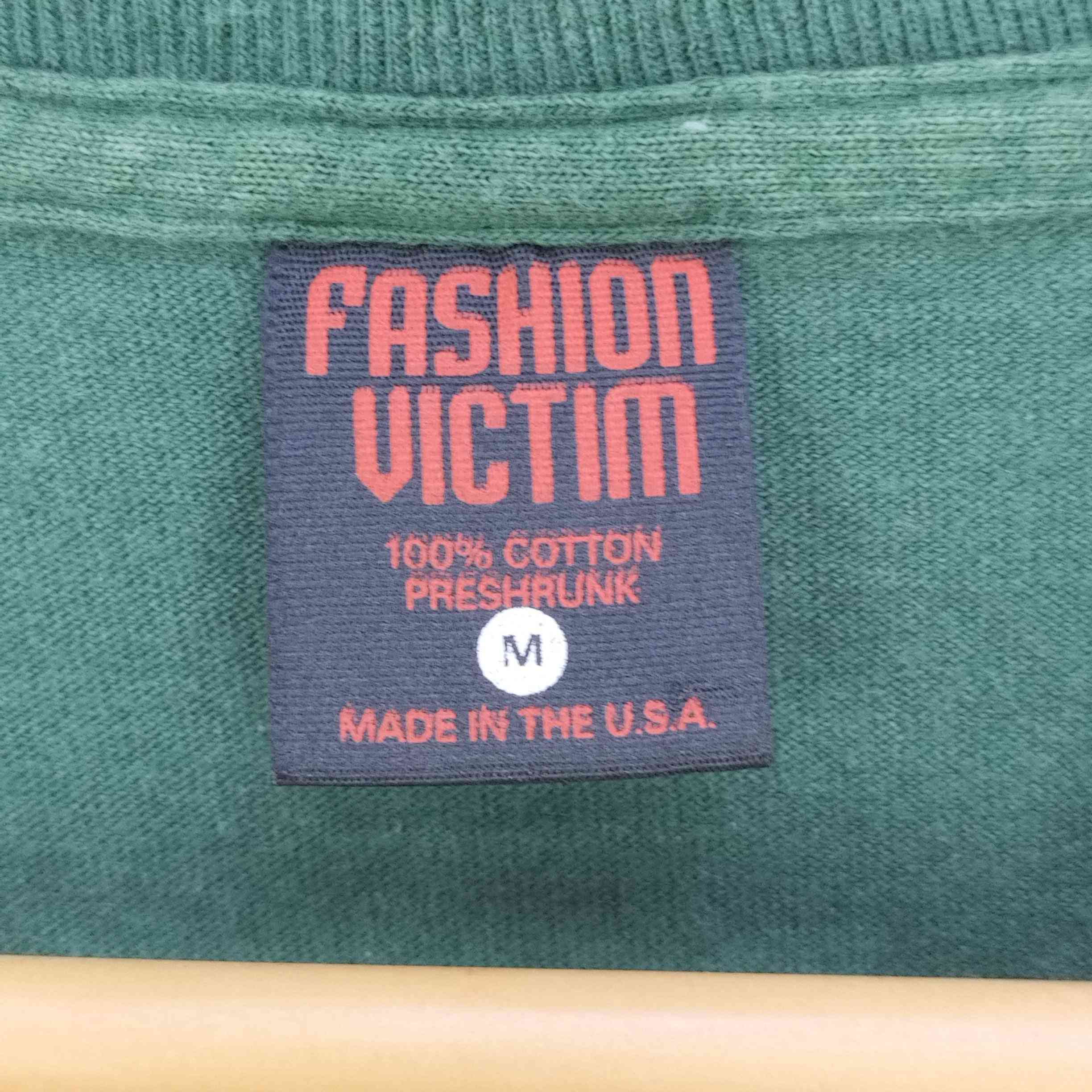 FASHION VICTIM 90S USA製 シングルステッチ プリントクルーネックT