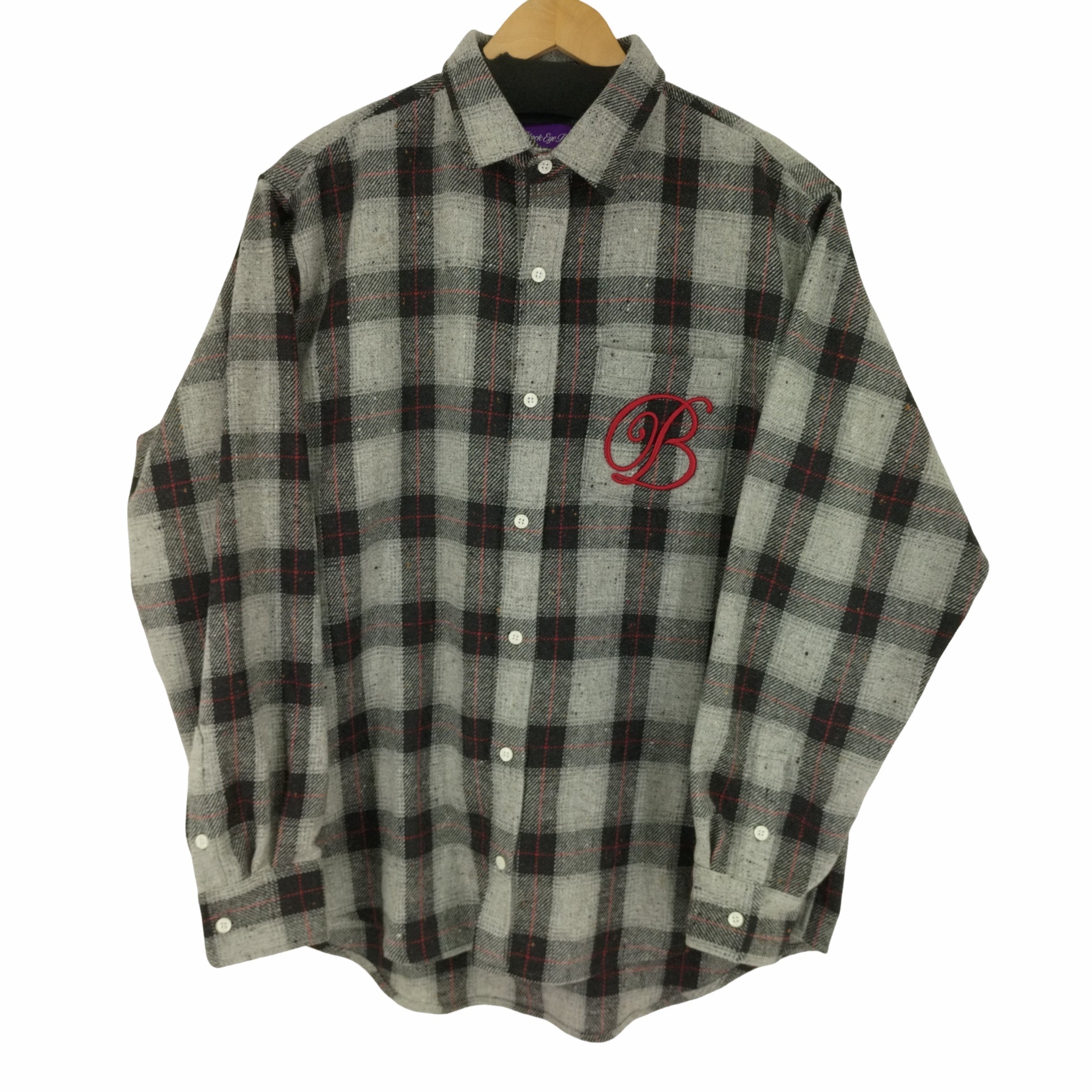 theblackeyepatch B emblem check shirt-