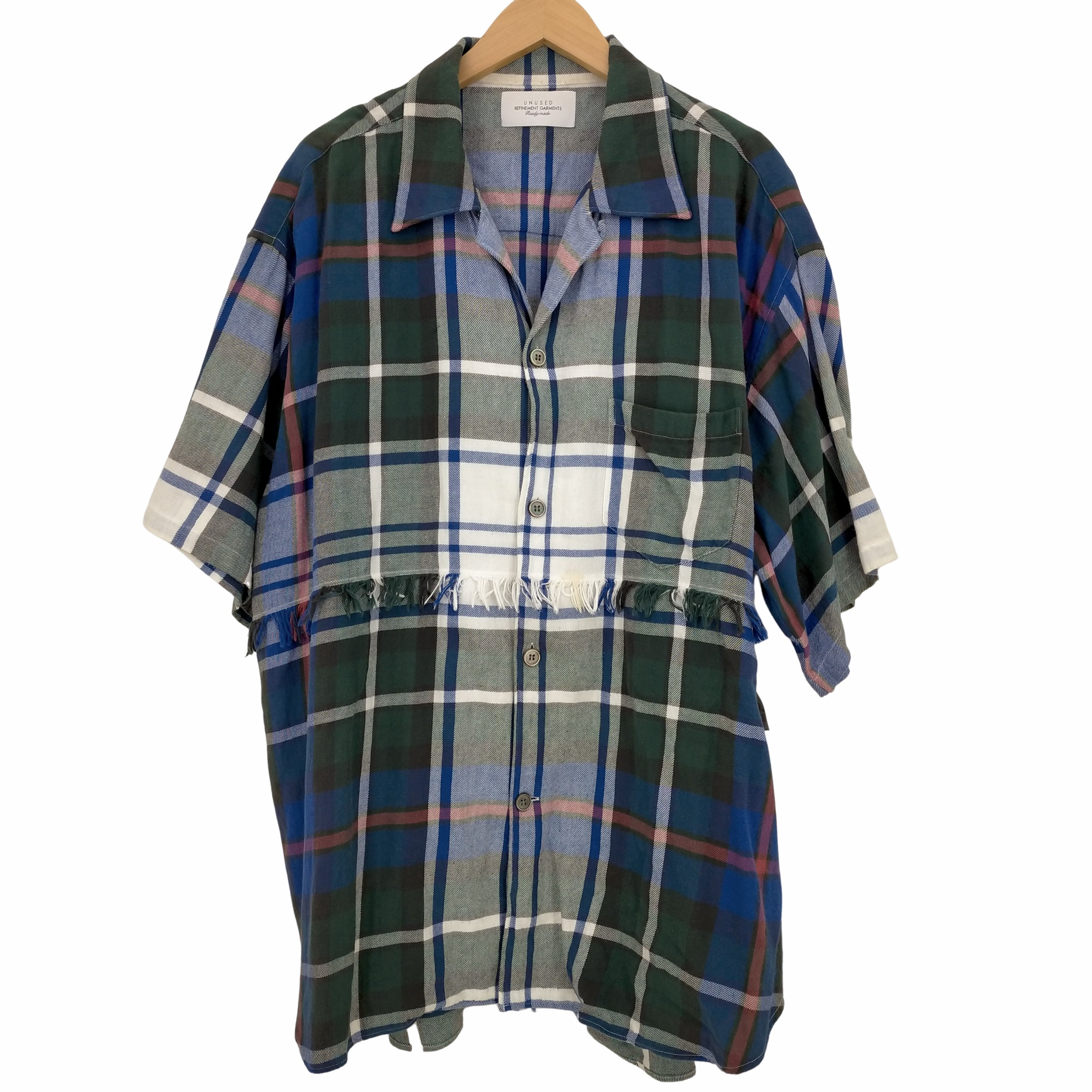 アンユーズド UNUSED Fringe Short Sleeve Check Shirt メンズ JPN：3