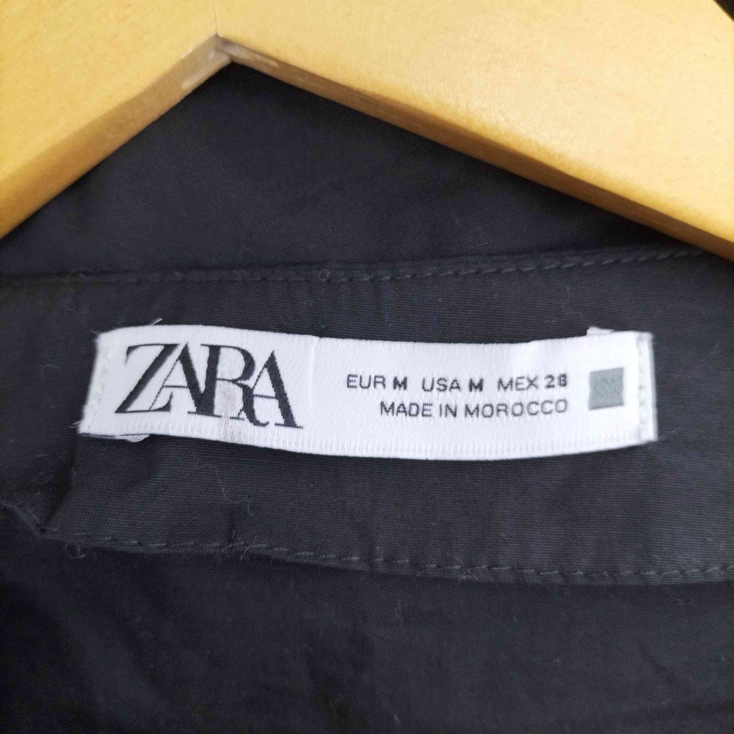 ザラ ZARA ラインストーンボタンポプリンシャツ レディース import：M