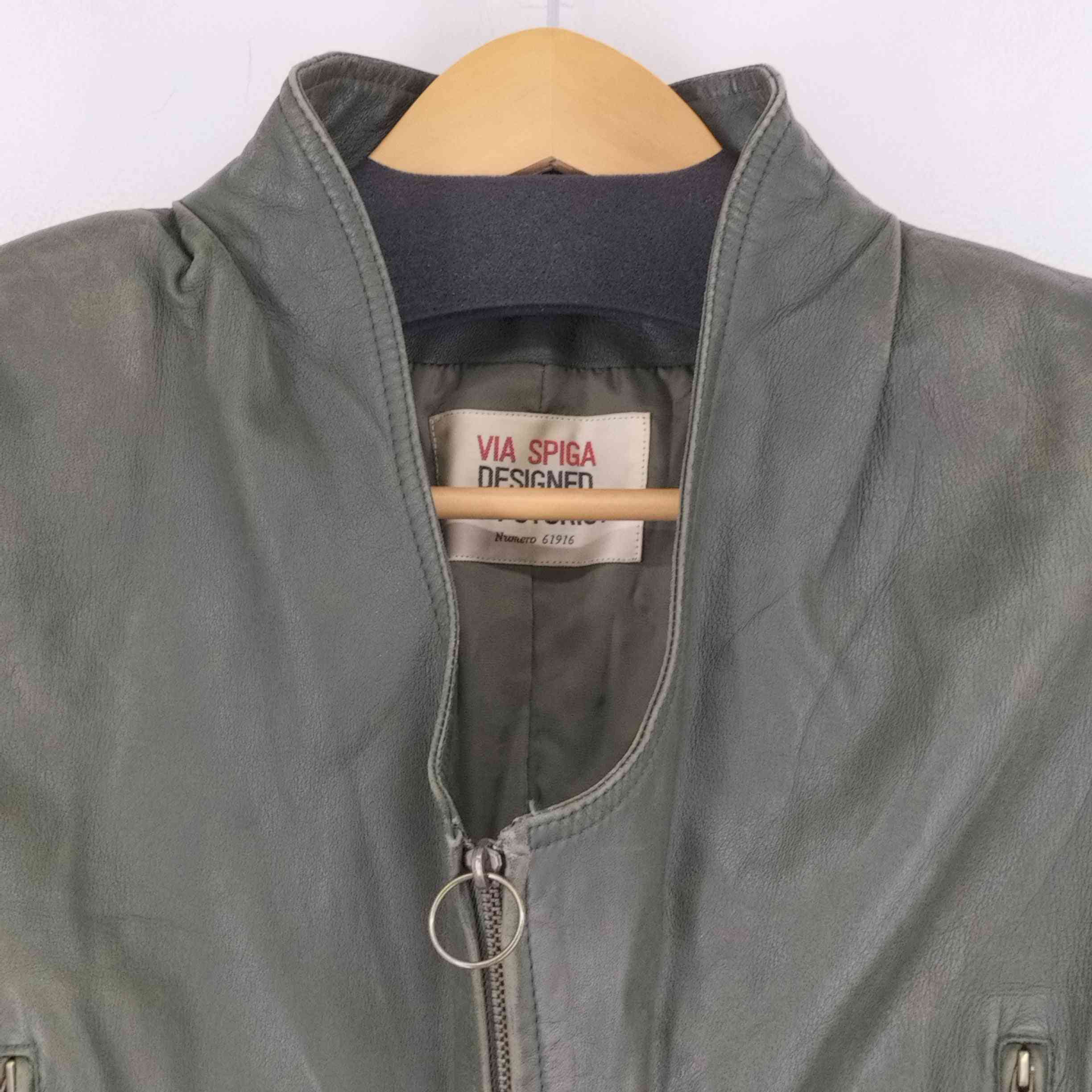 VIA SPIGA DESIGNED BY FUTURIST ジップアップレザージャケット 