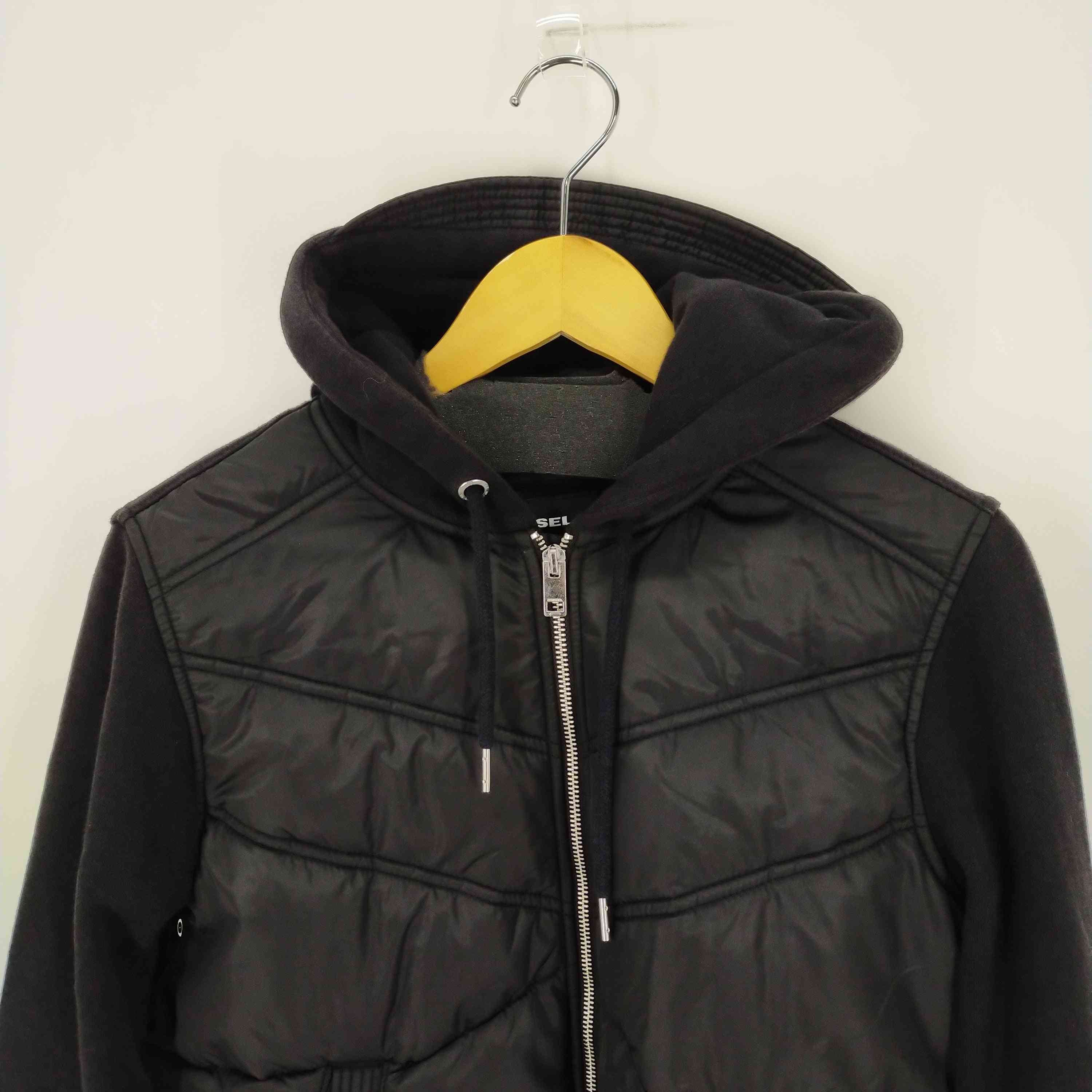 【DIESEL】異素材切り替え ジップアップ フーディ【送料関税込】 DIESEL (ディーゼル) 異素材切り替え フルジップ パーカー