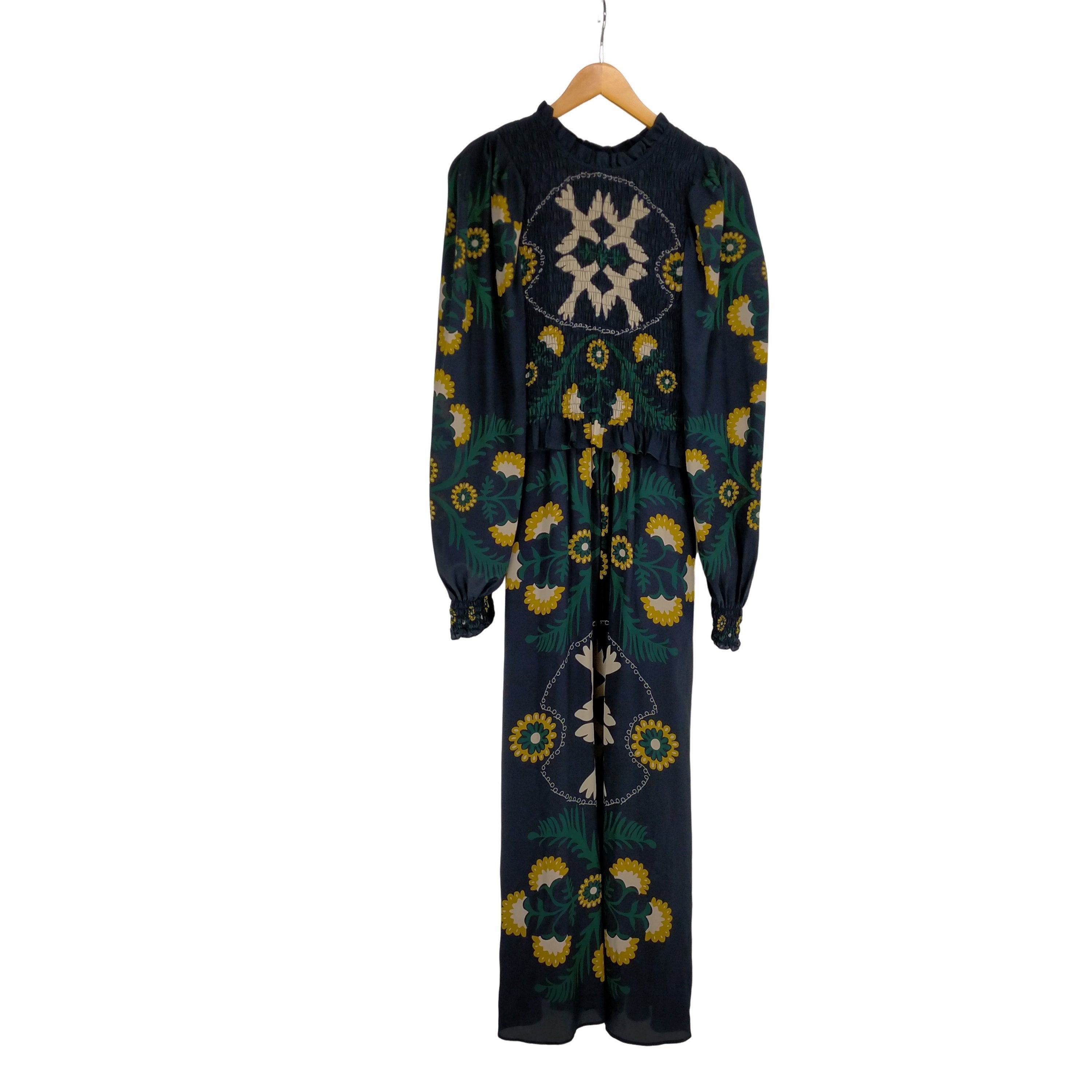 シーニューヨーク sea new york 幾何学柄 パフスリーブ シルク