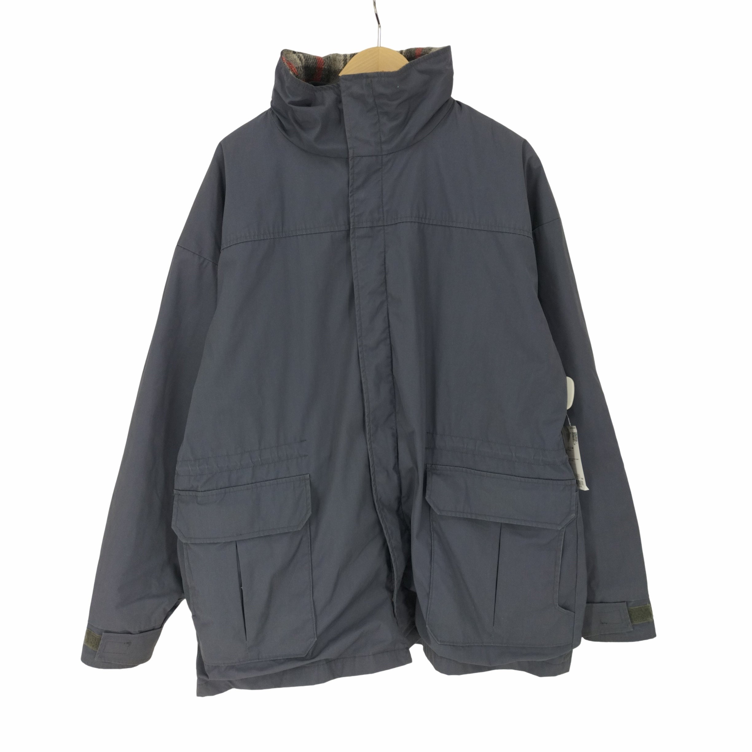 ウールリッチ WOOLRICH 80S USA製 紺タグ 裏地チェックブランケット 比翼 ジップアップ ジャケット メンズ import：X –  ブランド古着買取販売バズストア