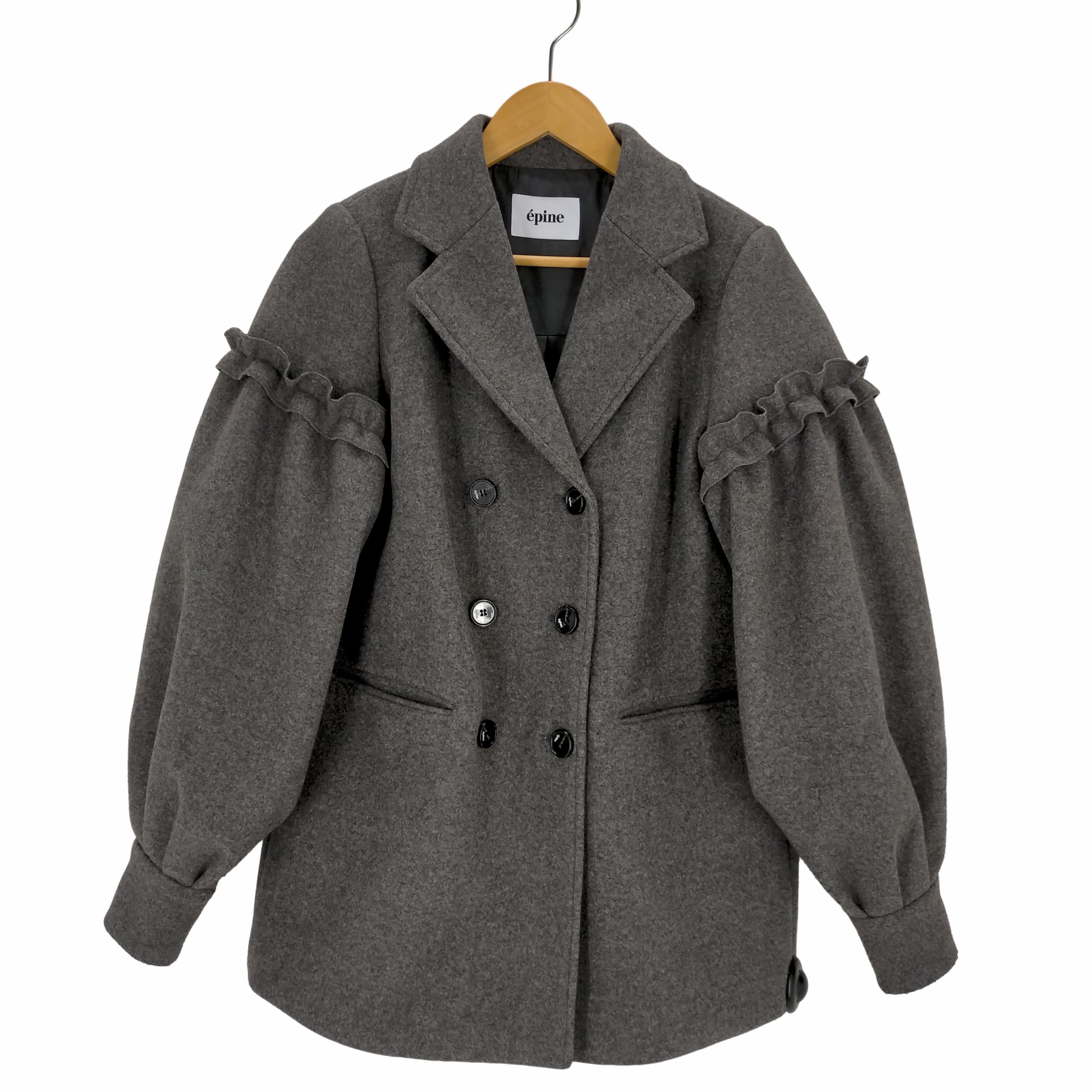 epine volume wool tailored coat gray - ジャケット・アウター