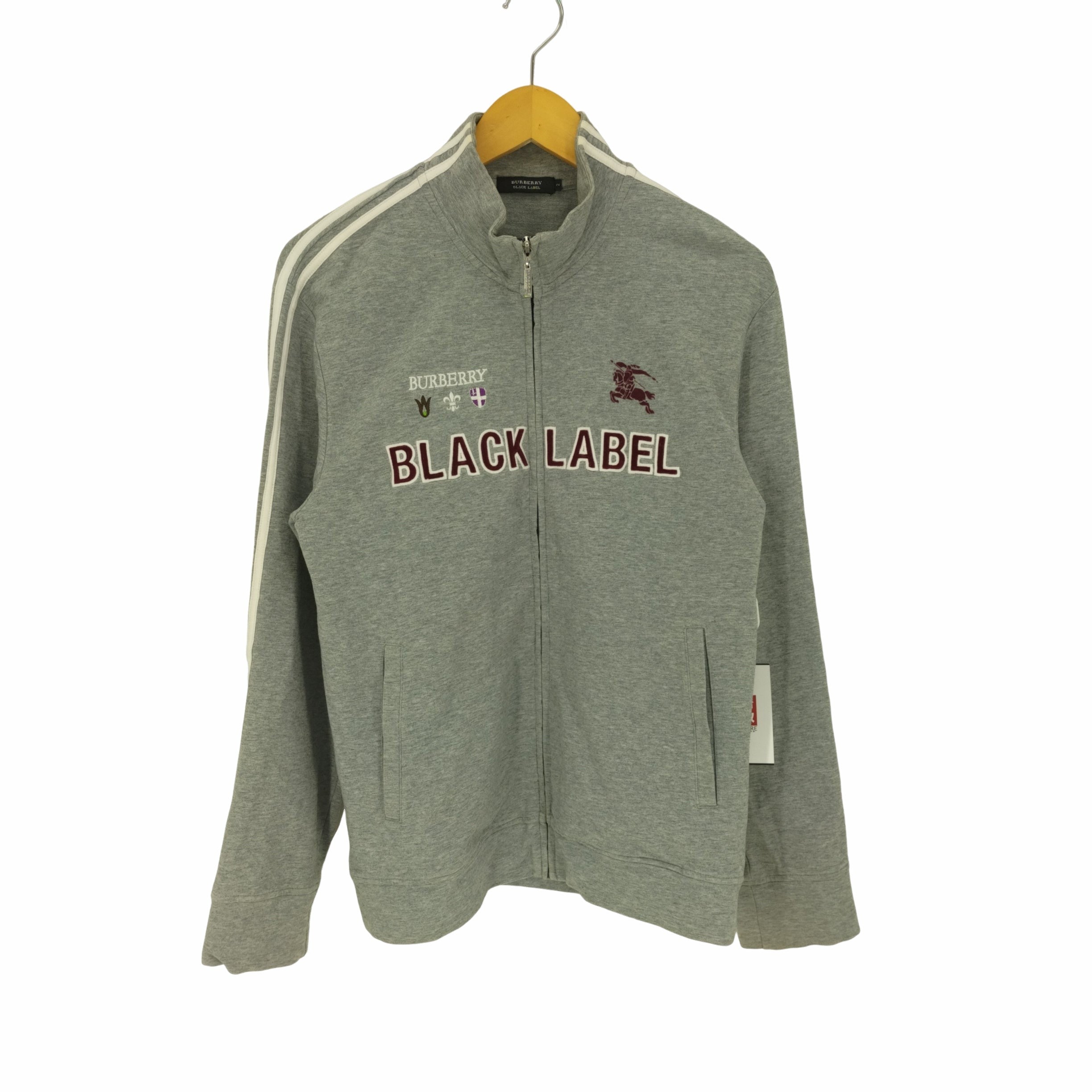 t*5様 BURBERRY BLACK LABEL ジャンパー グレー系 バーバリーブラックレーベル BURBERRY BLACK LABEL ロゴ刺繍 サイド