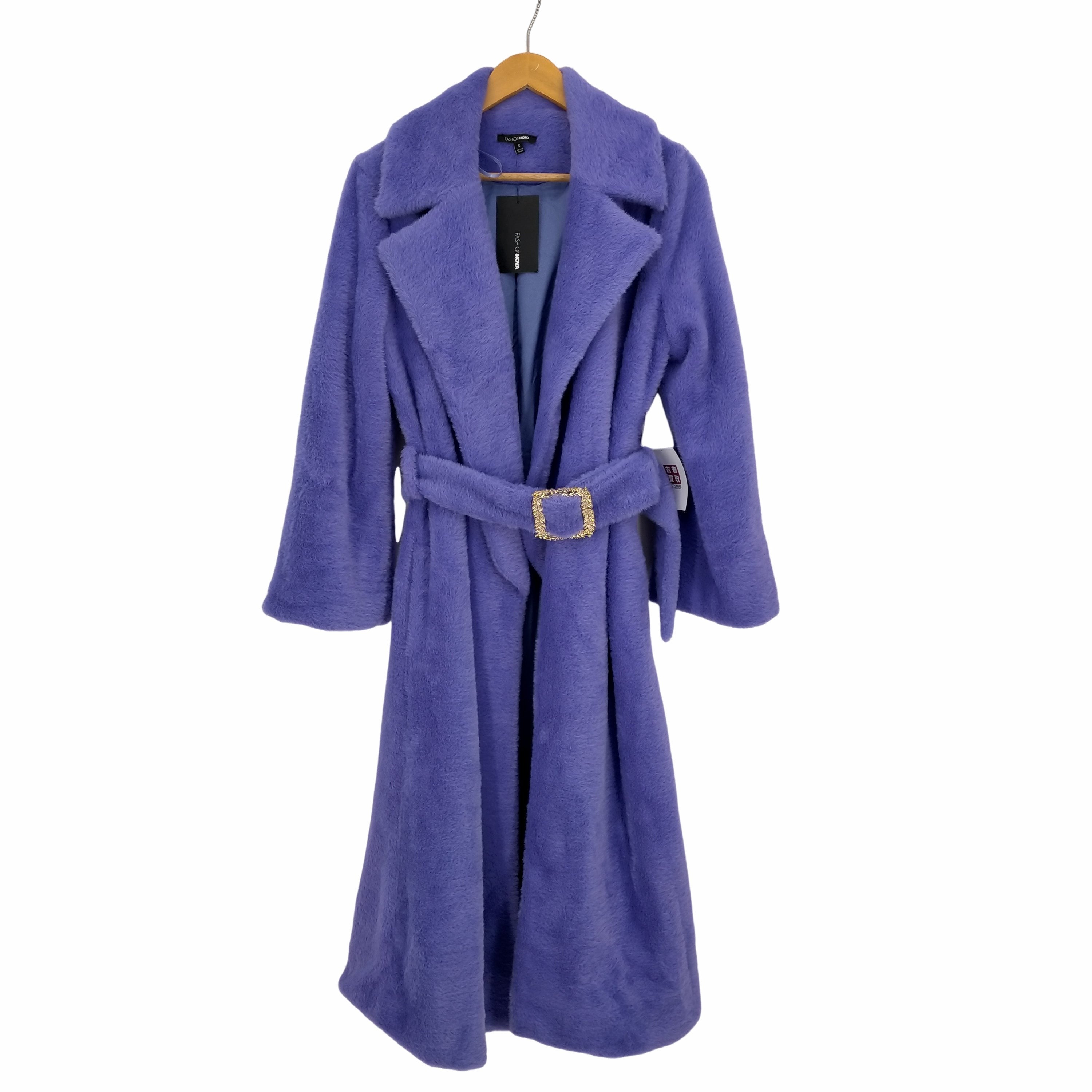 FASHION NOVA With A Warm Heart Faux Fur Coat ベルテッド ファー 