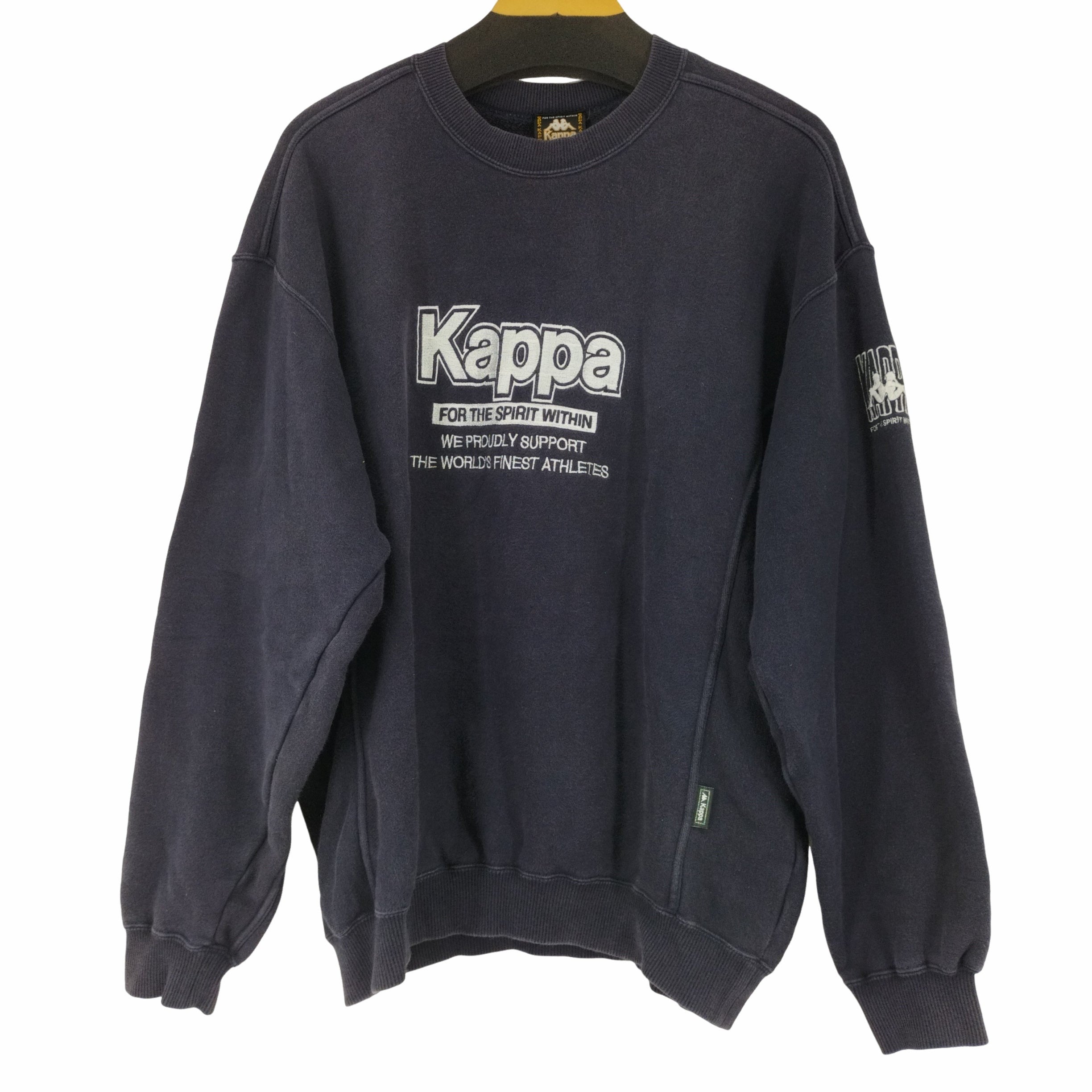 Kappa 90sオールド Kappa 刺繍ロゴ エルボーパッチ ハーフジップ 