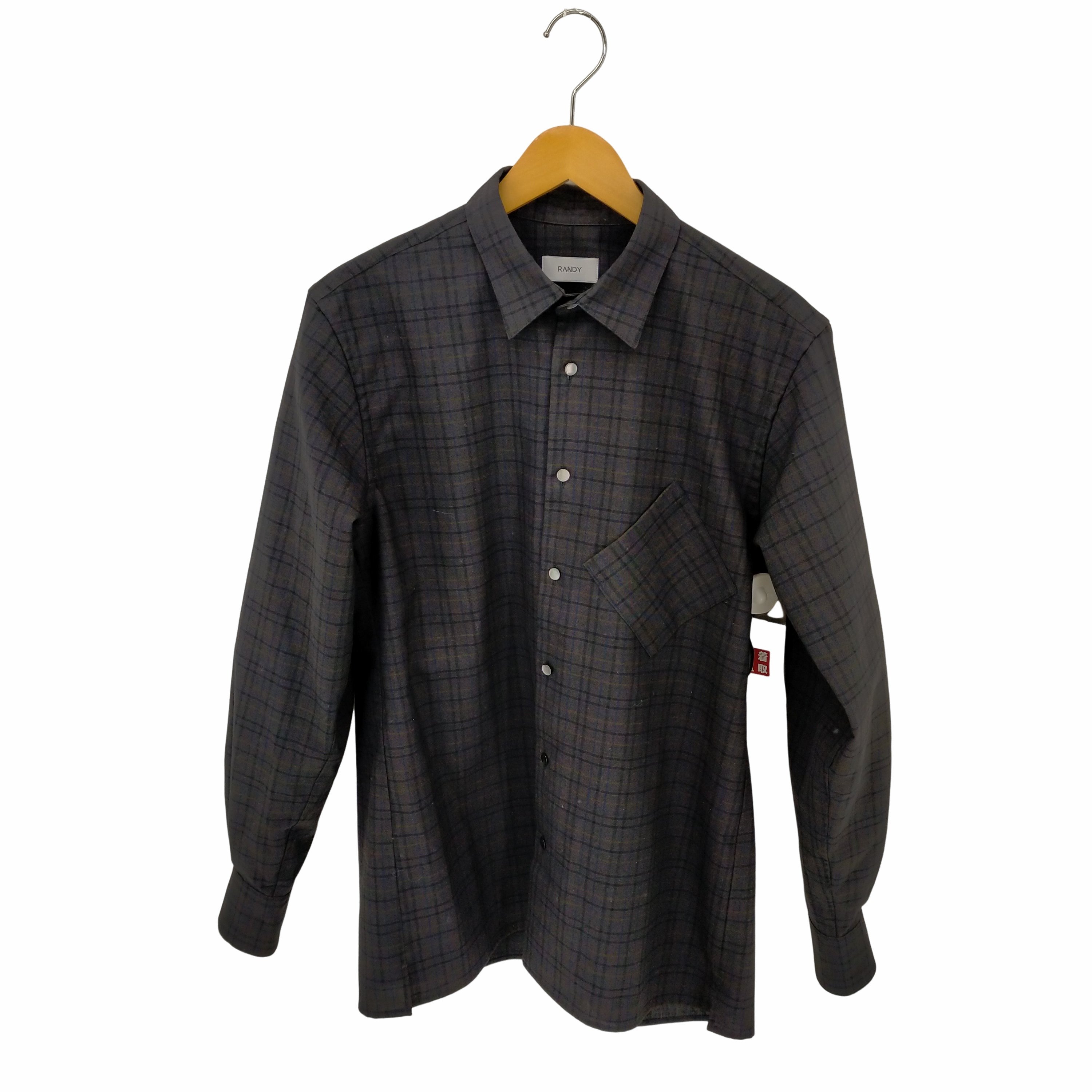 ランディ RANDY 21AW Lean Checked ポリウールチェックシャツ メンズ 