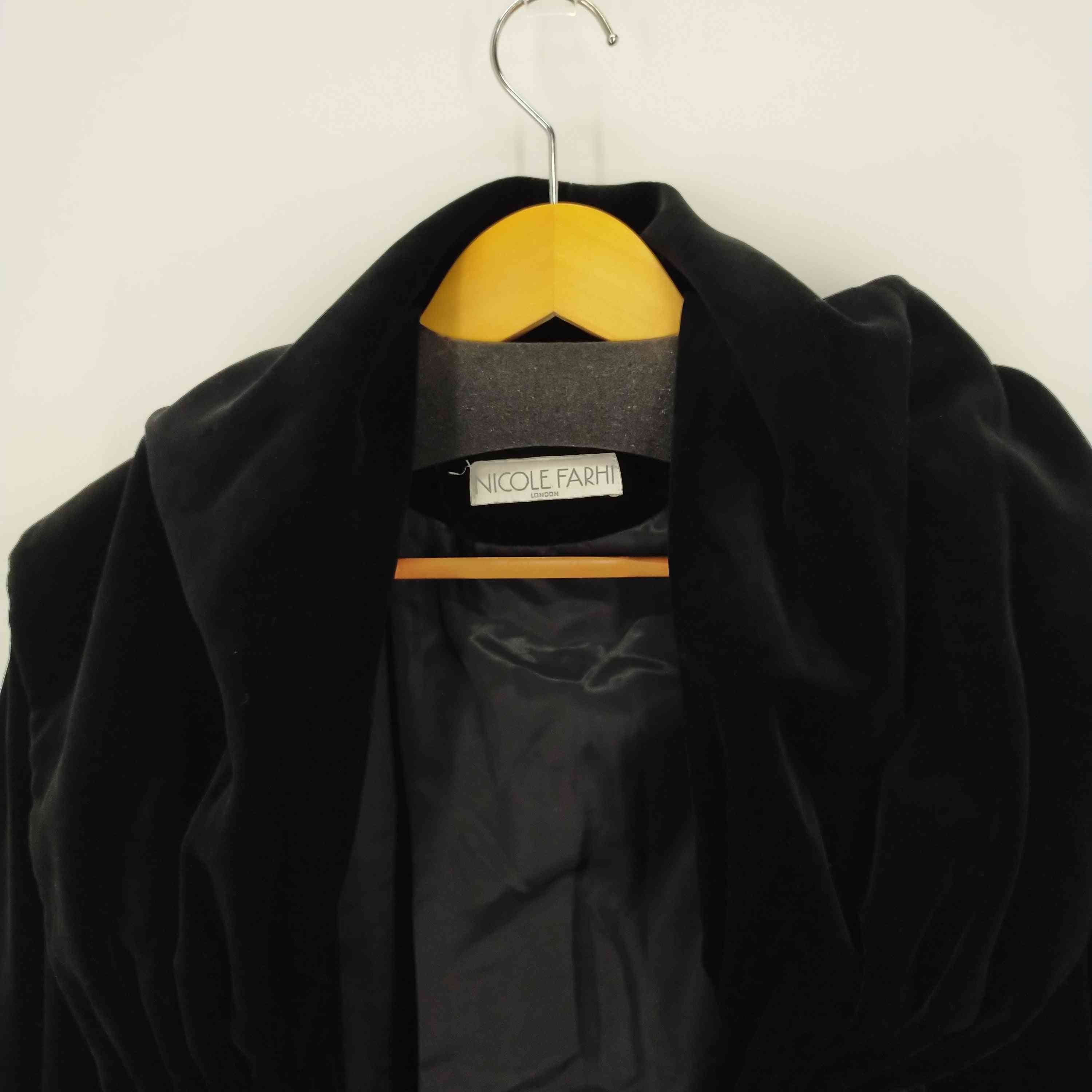 ニコルファーリ NICOLE FARHI フード付きベロアコート レディース 