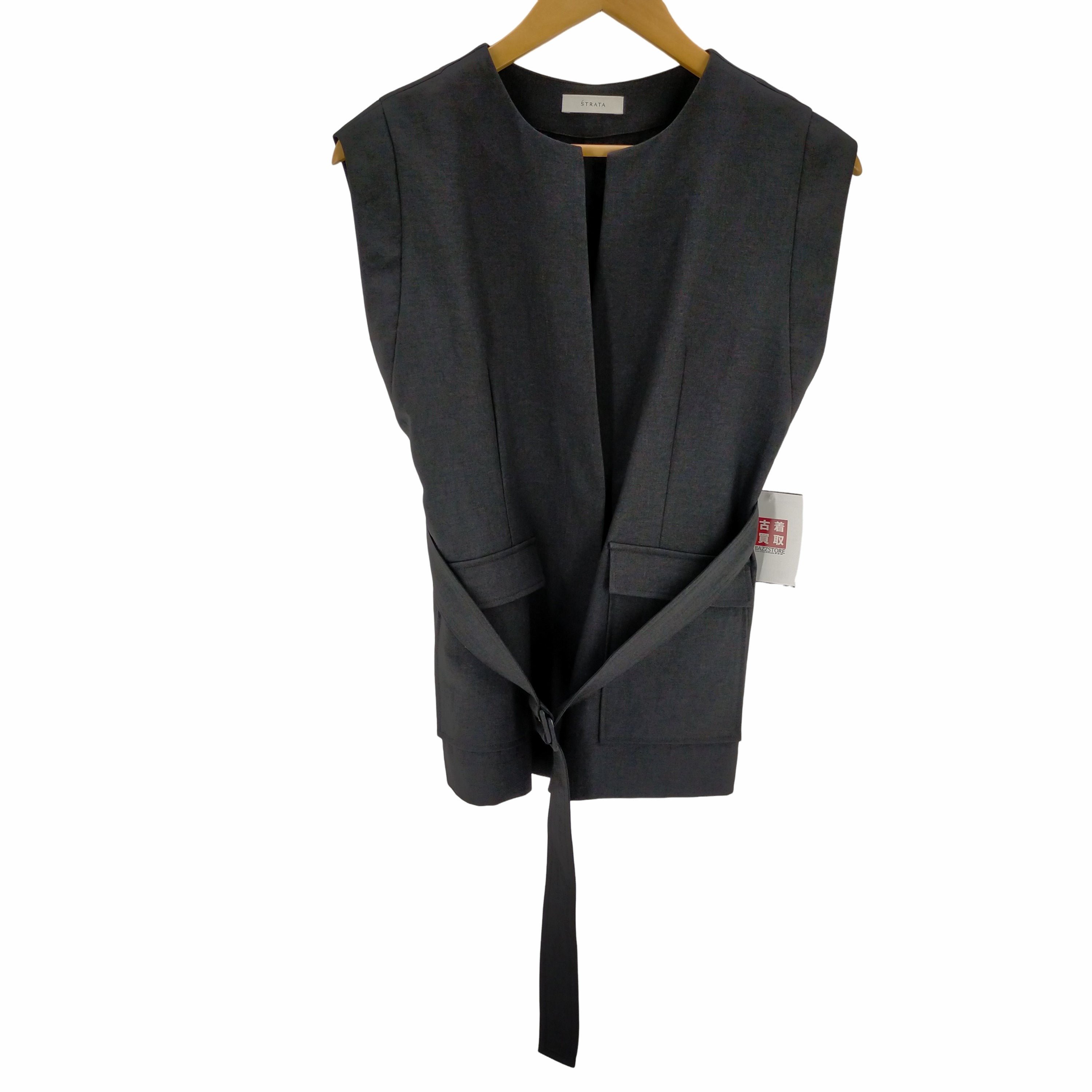 STRATA ジレ デニムライクテーラードタックジレ | 小柄・低身長女性