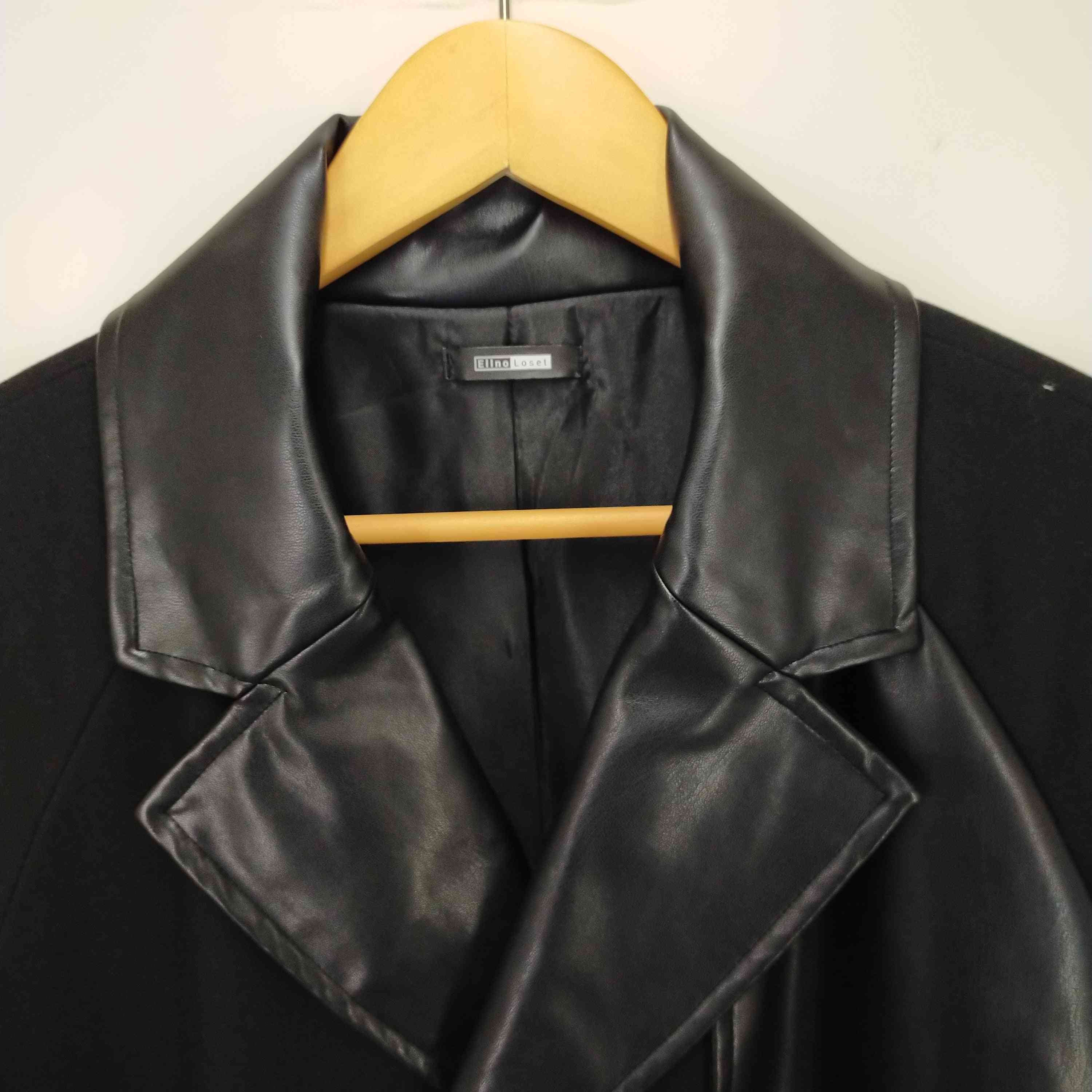Ellno Loset ビーガンレザー切り替えトレンチコート Ellno Loset