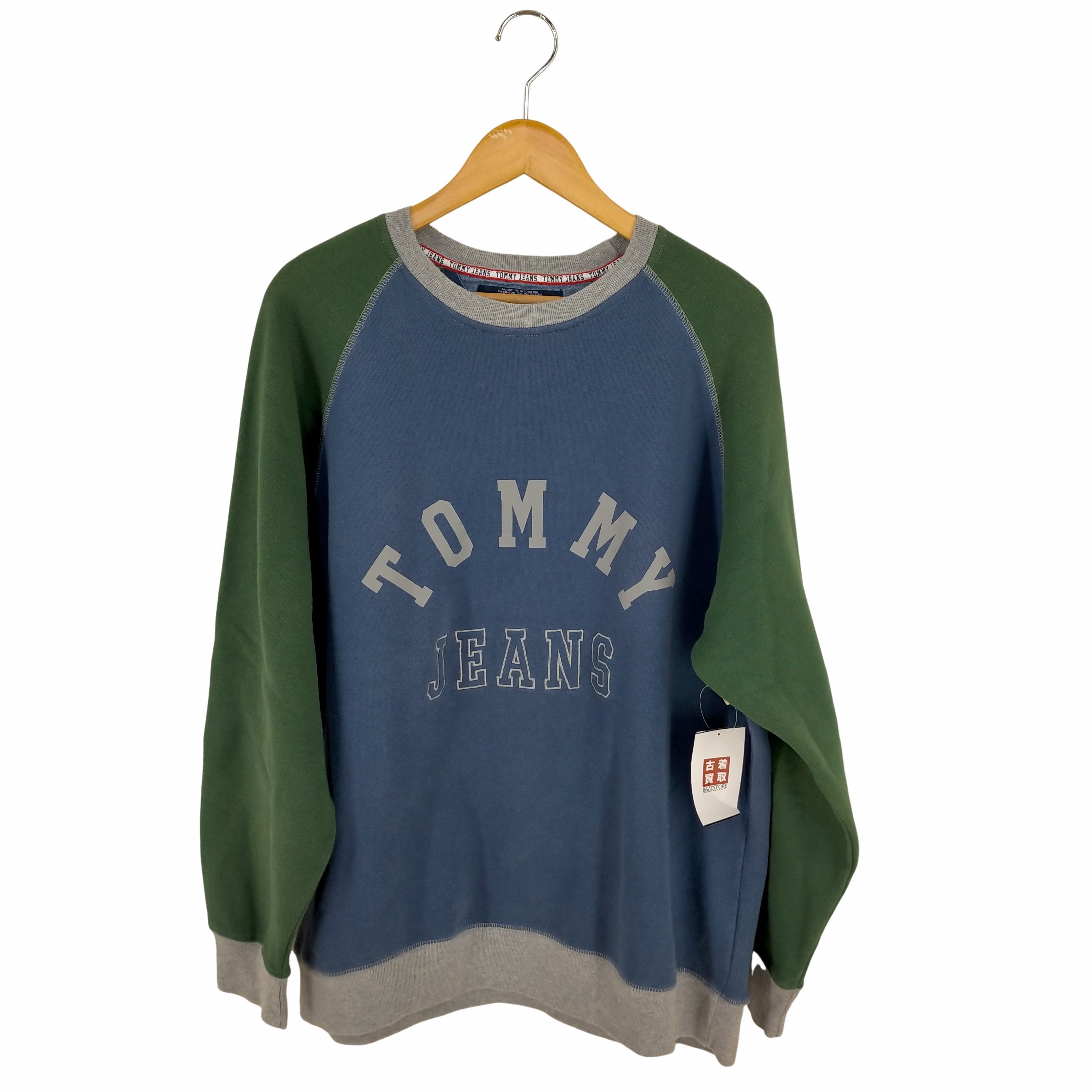 トミージーンズ tommy jeans ロゴ刺繍×プリント ラグランスウェット メンズ import：M – ブランド古着買取販売バズストア