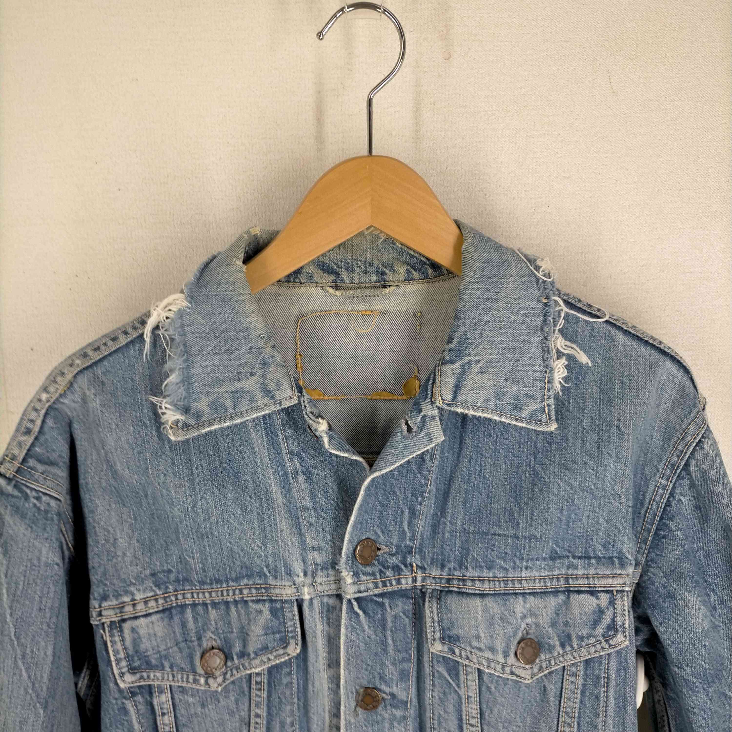 月桂樹ボタン デニムトラッカージャケット ボロ メンズ – ブランド古着
