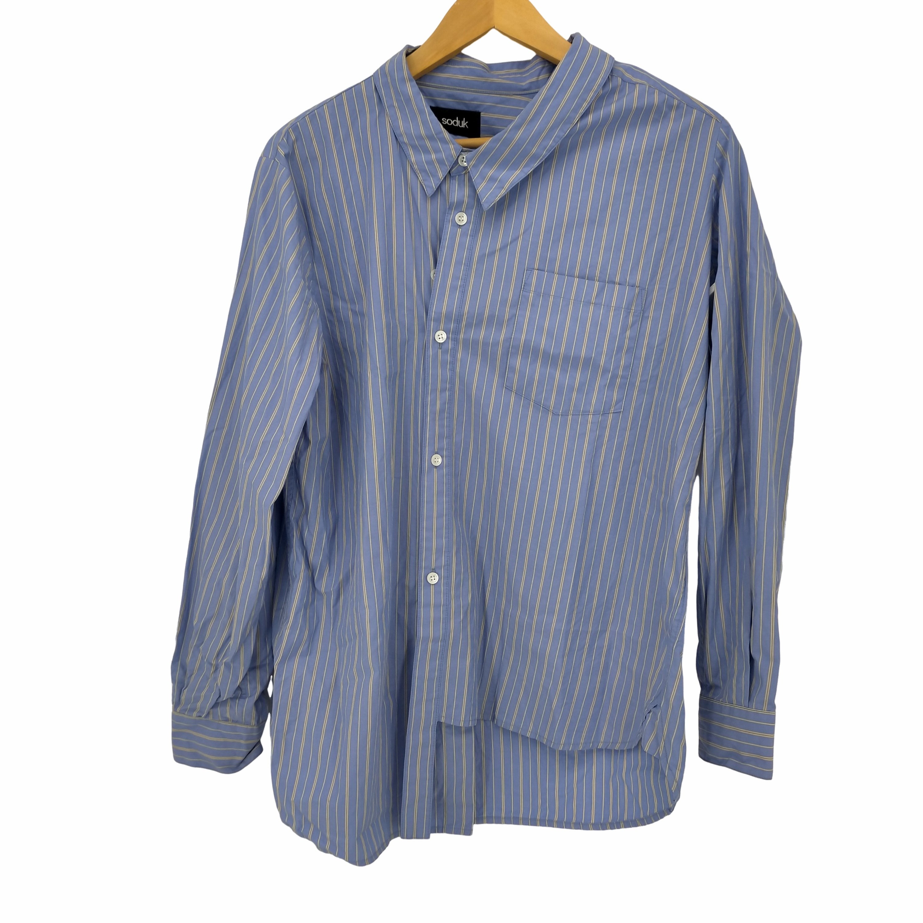 soduk◆長袖シャツ/ブルー/コットン/ストライプ/0423030404/23AW/long collar shirt スドーク soduk 23AW long collar shirt レディース – ブランド