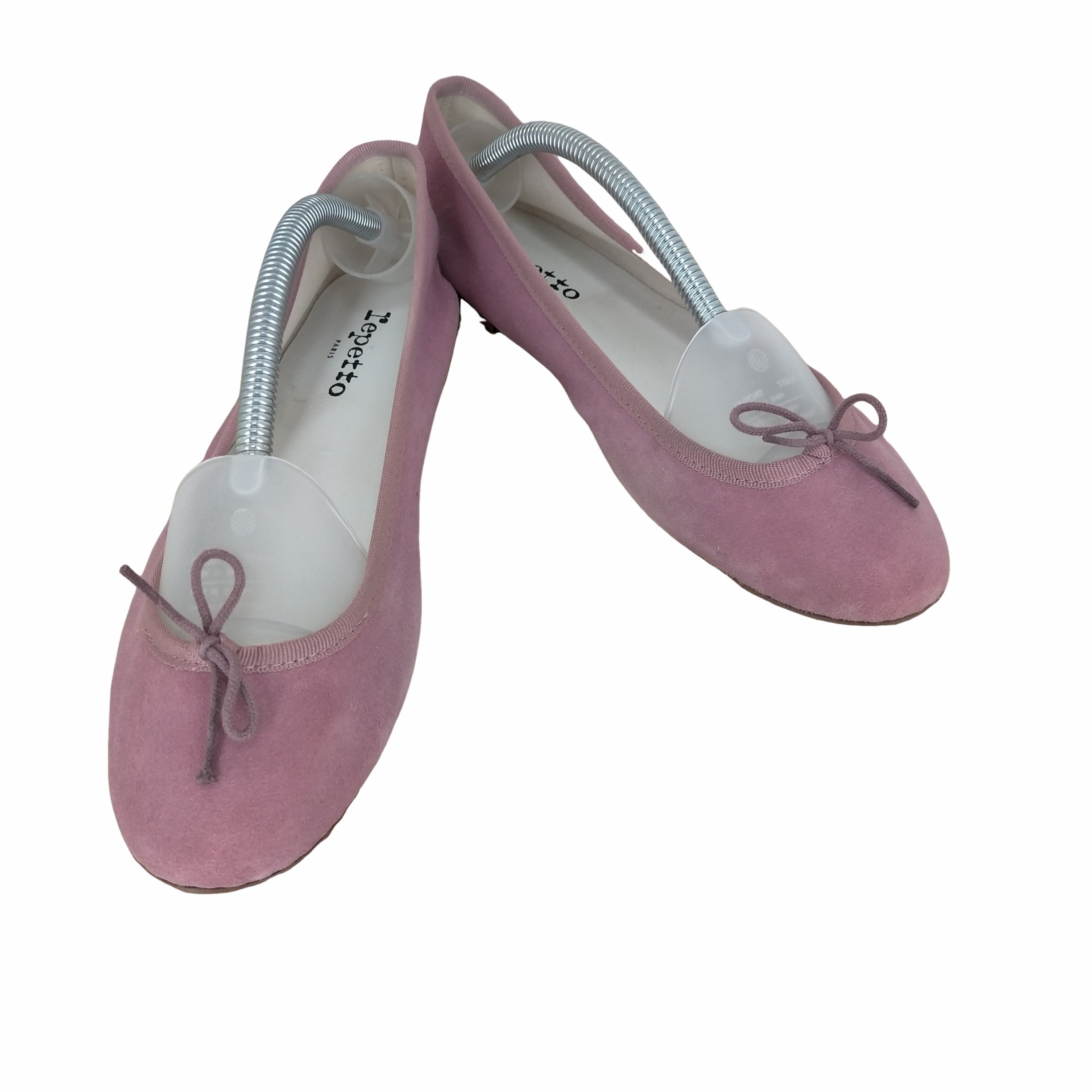 Repetto 38 シルクピンクリボンレースアップパンプス