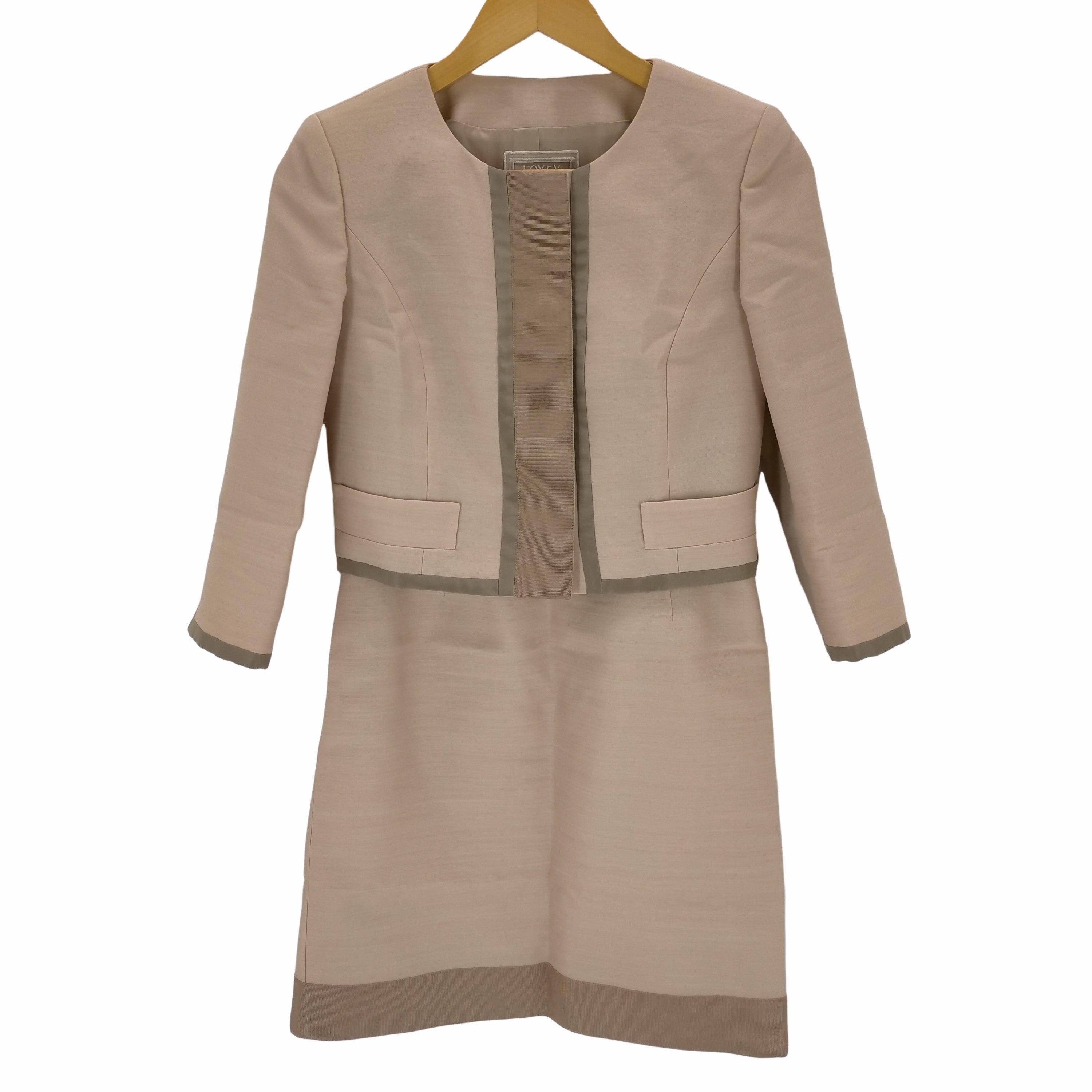 フォクシー FOXEY スーツ セットアップ ノーカラージャケット スカート  