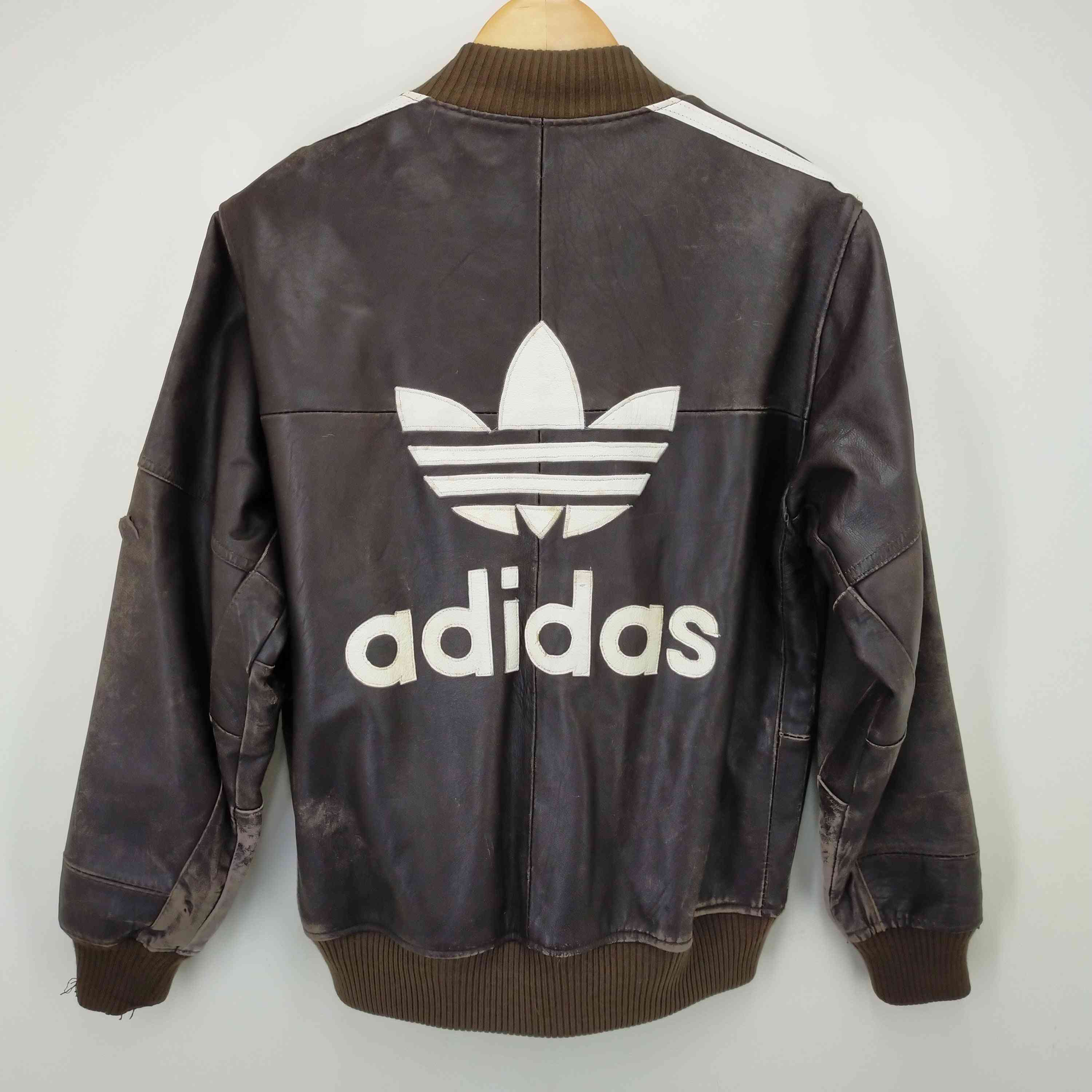adidas アディダス　レザージャケット フェイクレザー アディカラー スリーストライプス ルーズ