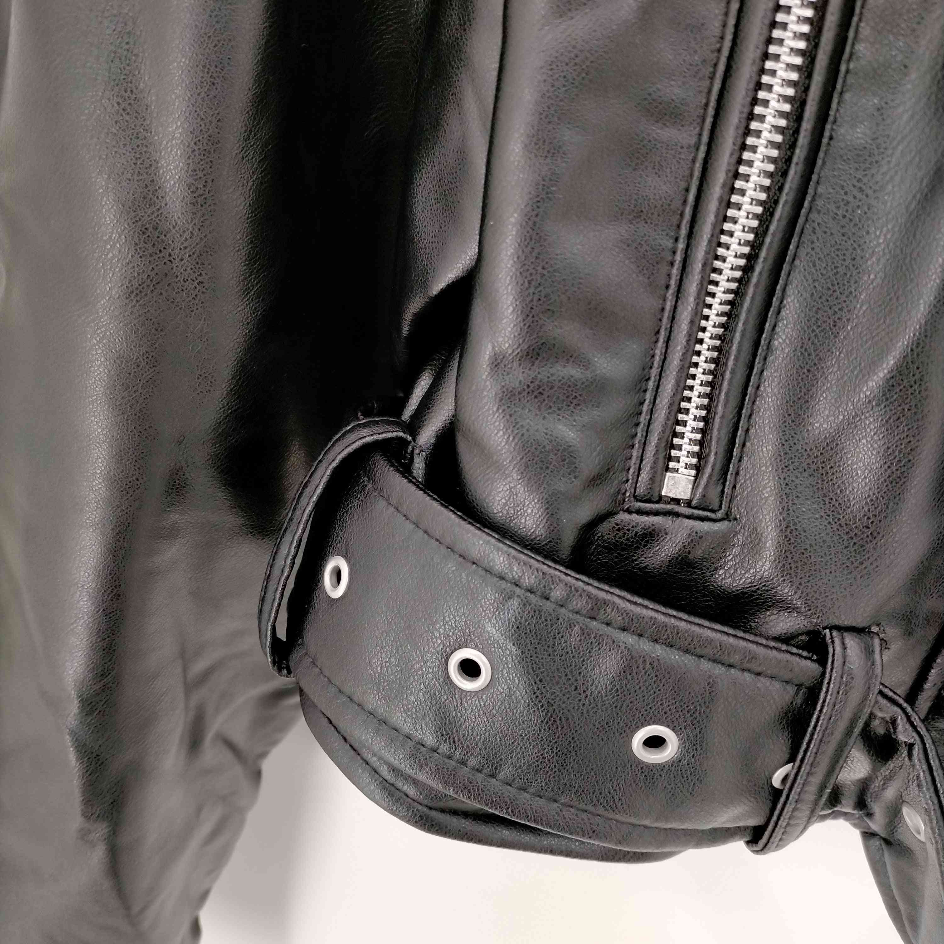 ザラ ZARA フェイクレザークロップドライダースジャケット レディース