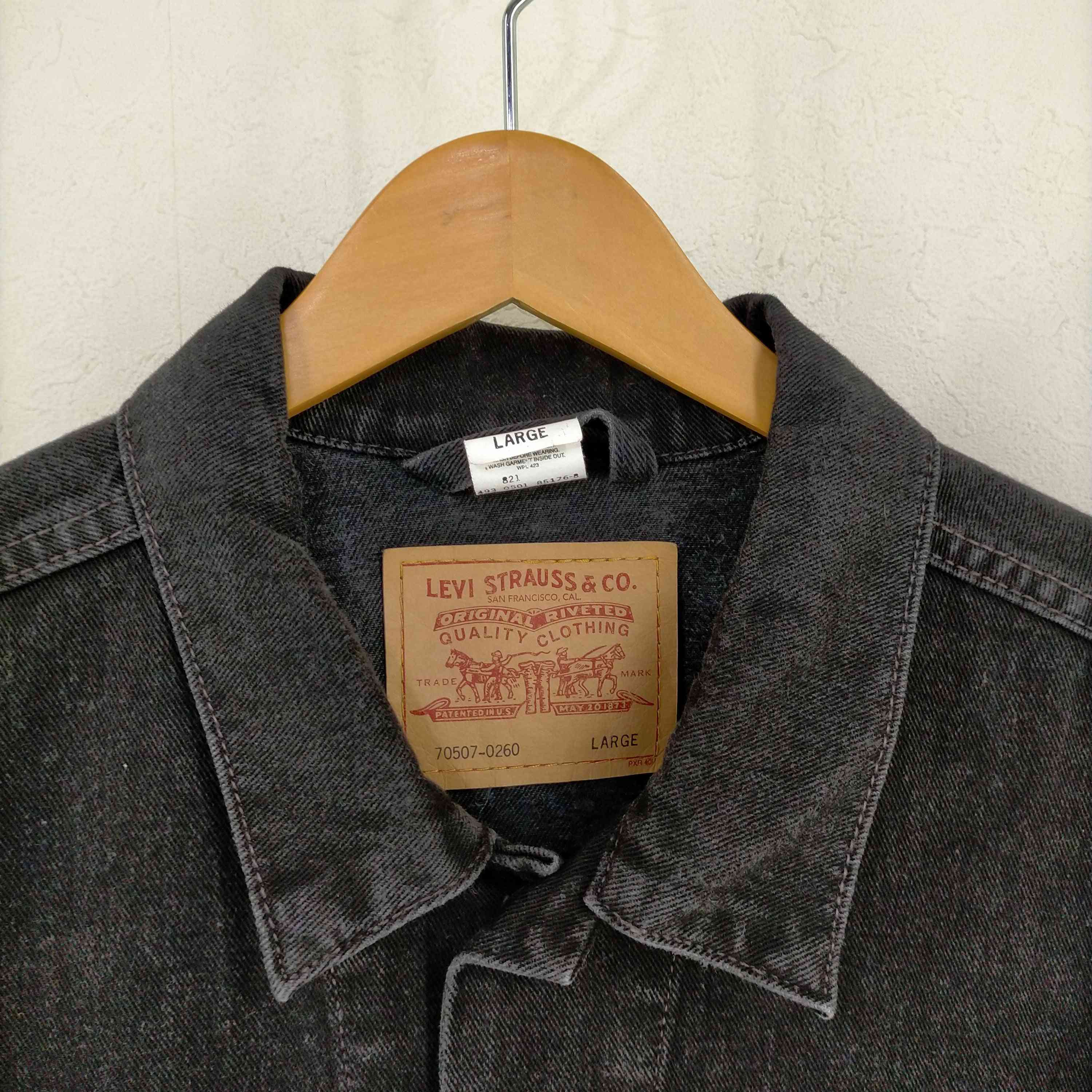00s Levis 70507 ブラック デニム ジャケット メキシコ製 L Levi's