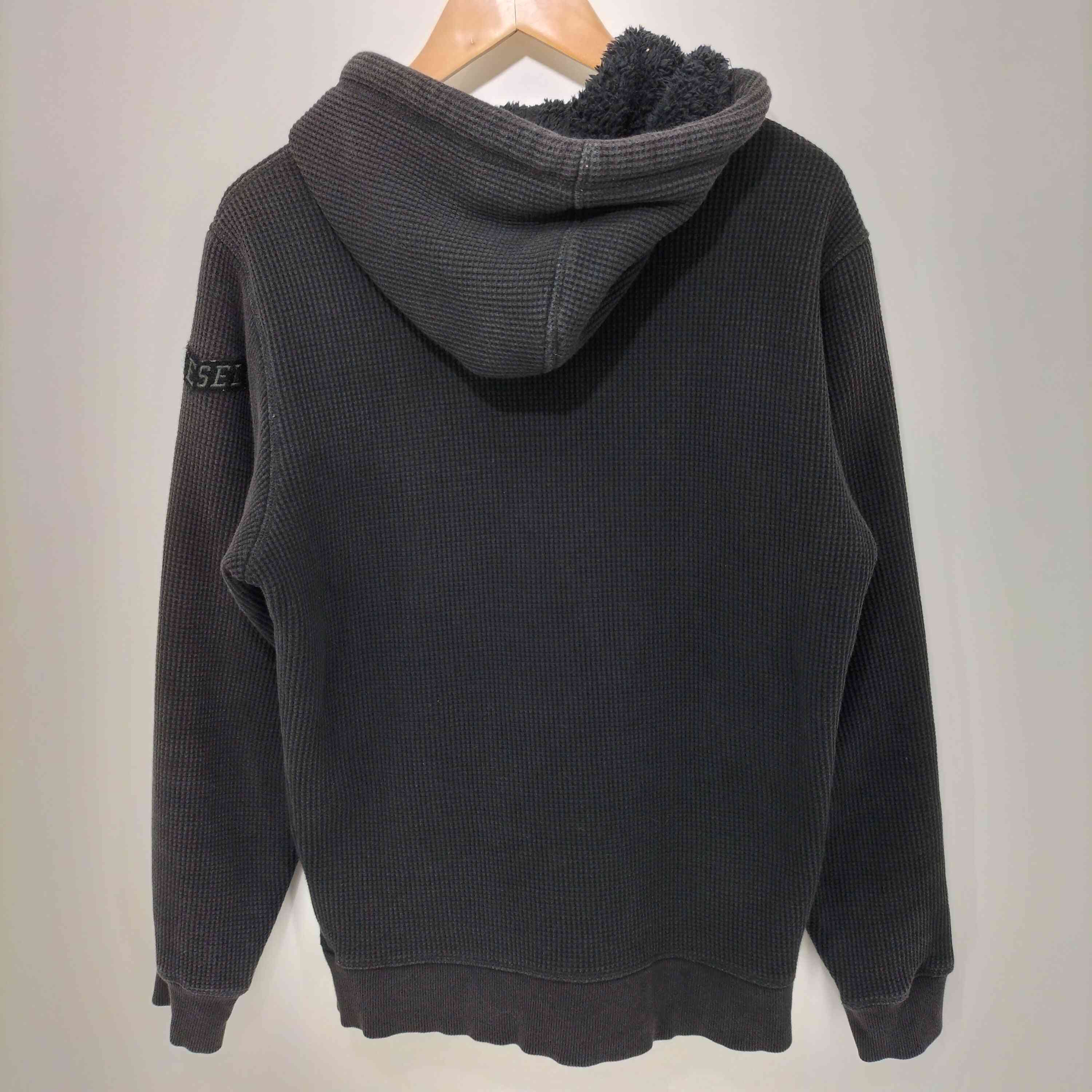 ディーゼル DIESEL サーマル ワッフル ジップアップパーカー メンズ 
