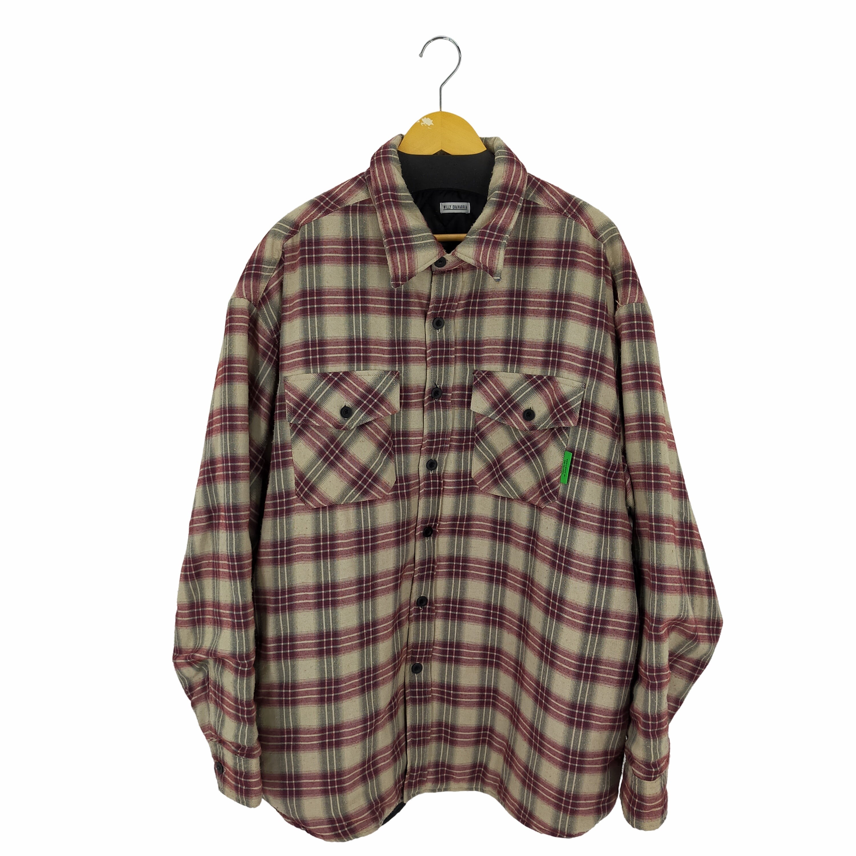 新品 寒けれ WILLY CHAVARRIA ウィリー チェック ウール シャツパーカー 