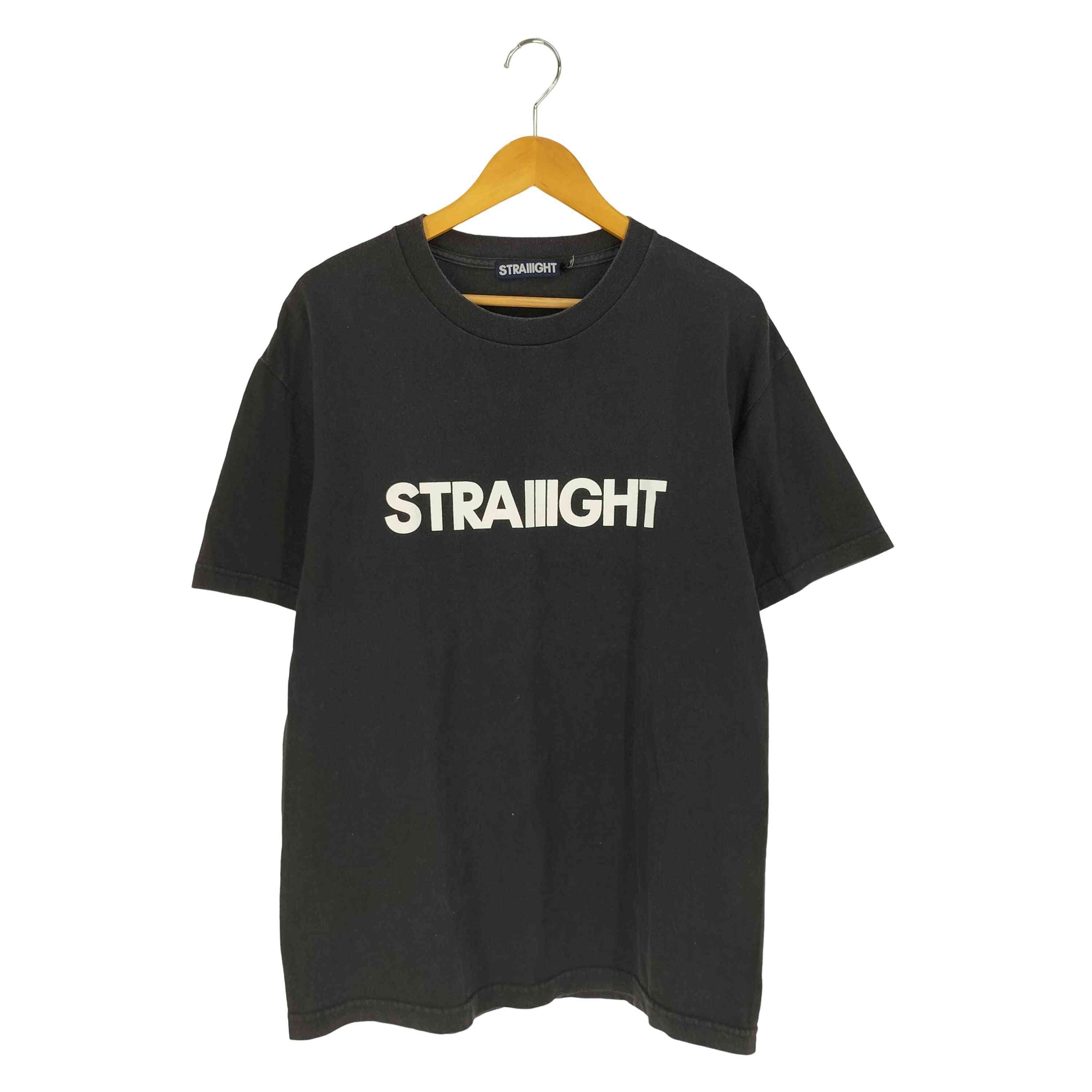 ストレイト STRAIIIGHT ロゴプリント クルーネックTシャツ メンズ JPN：L