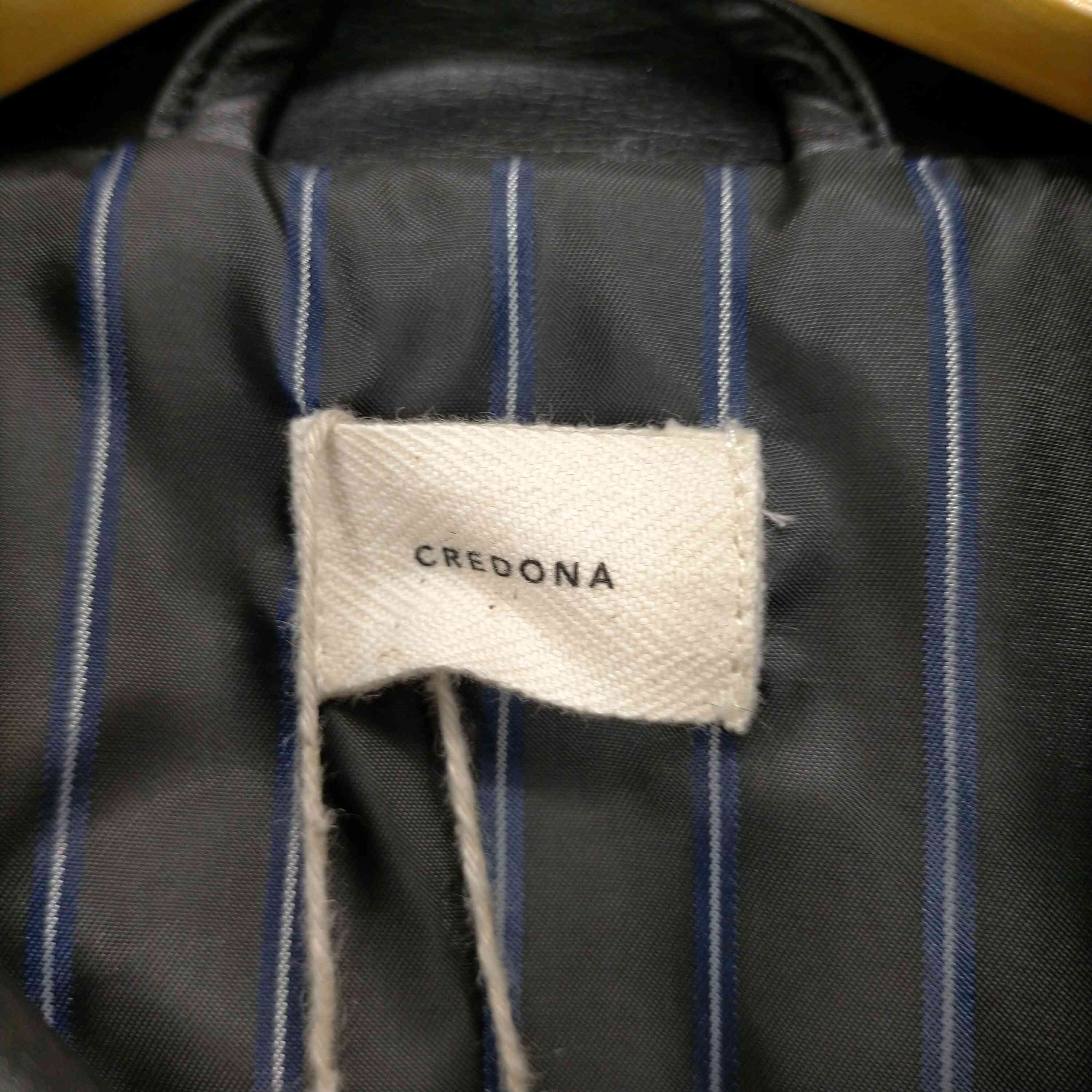 クレドナ CREDONA フェイクレザーオーバージャケット レディース
