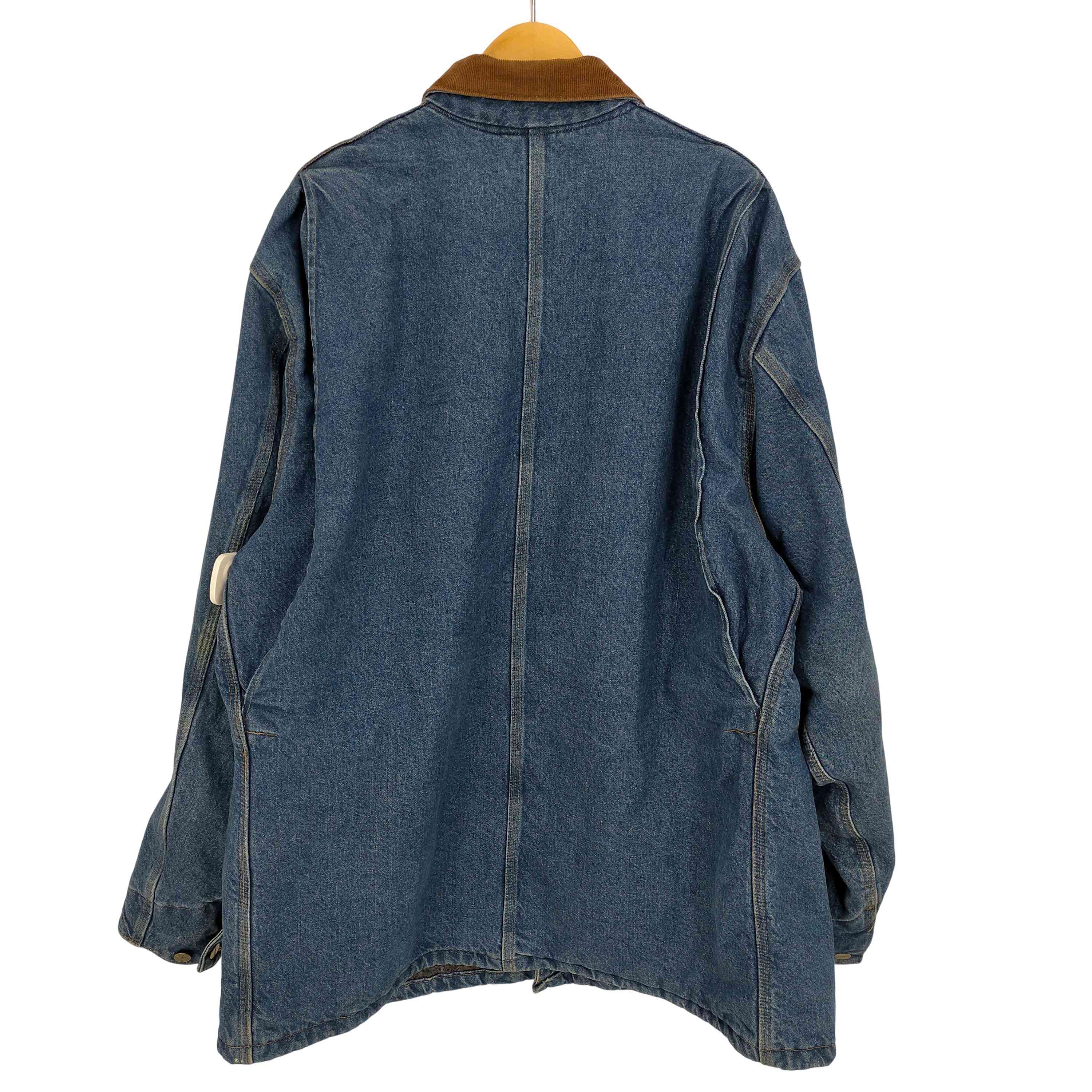 90s 00s カーハート デニム チョアコート 裏地なし カバーオール カーハート Carhartt 90-2000s USA製 裏地ブランケット ミシガンチョア