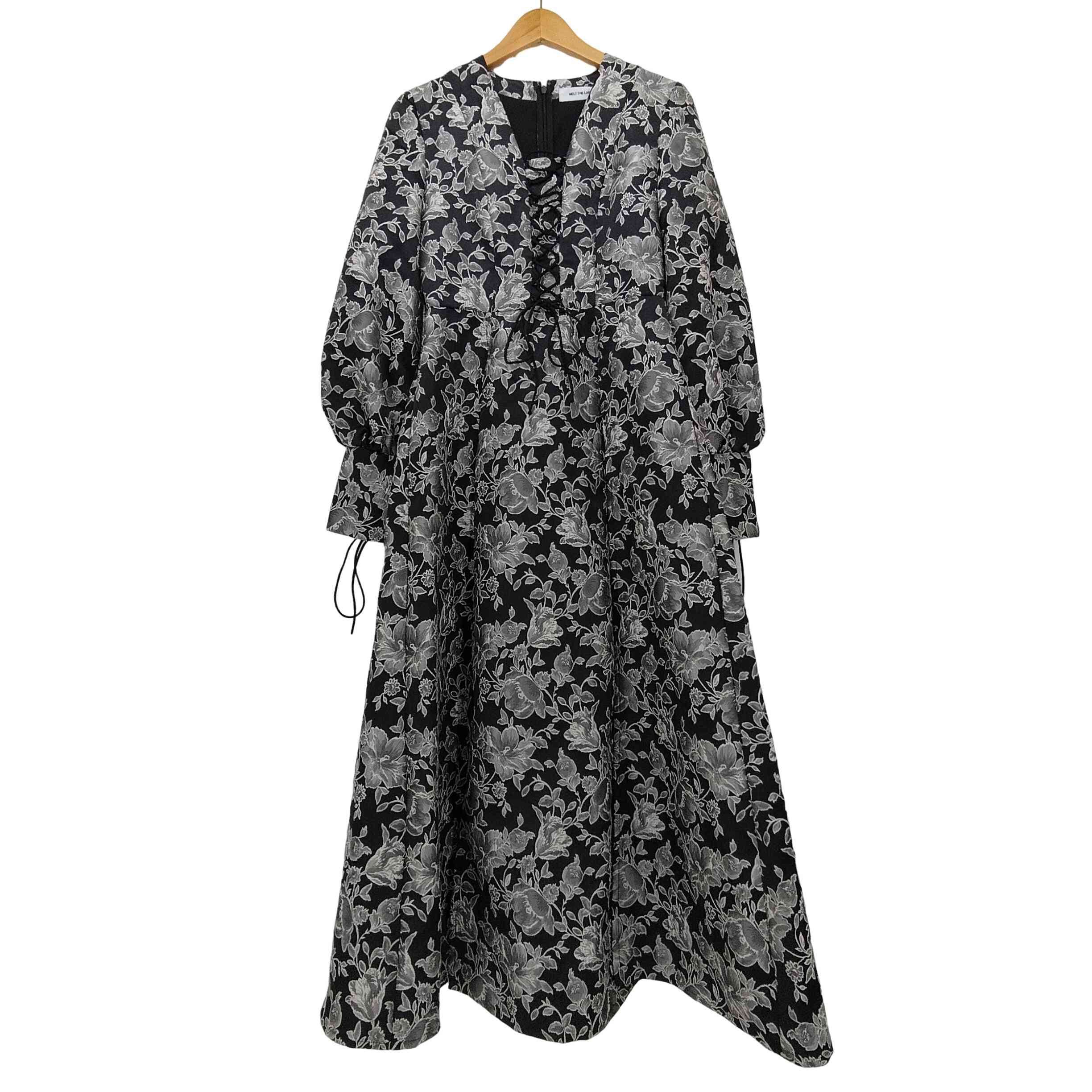 メルトザレディ Melt the lady フラワージャガードロングドレス flower jacquard long dress レディース –  ブランド古着買取販売バズストア