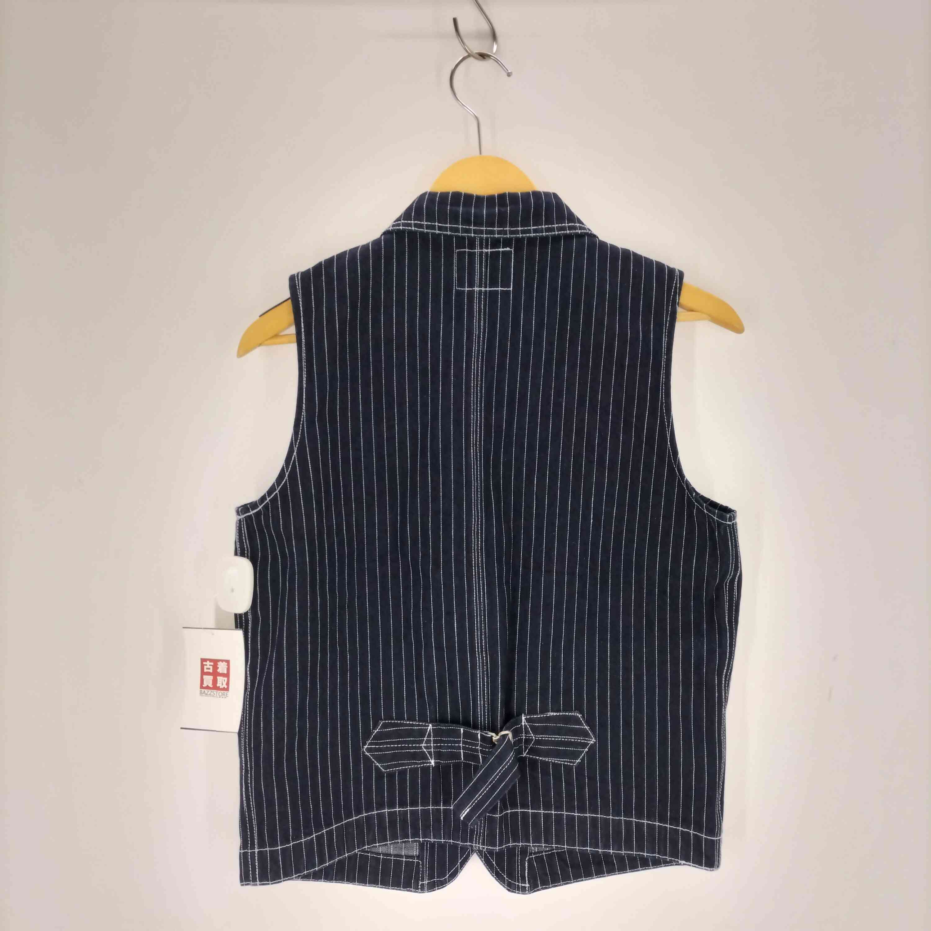 中古 OKONKWO ストライプ デニムベスト OKONKWO ストライプデニムベスト サイズ38 - メルカリ