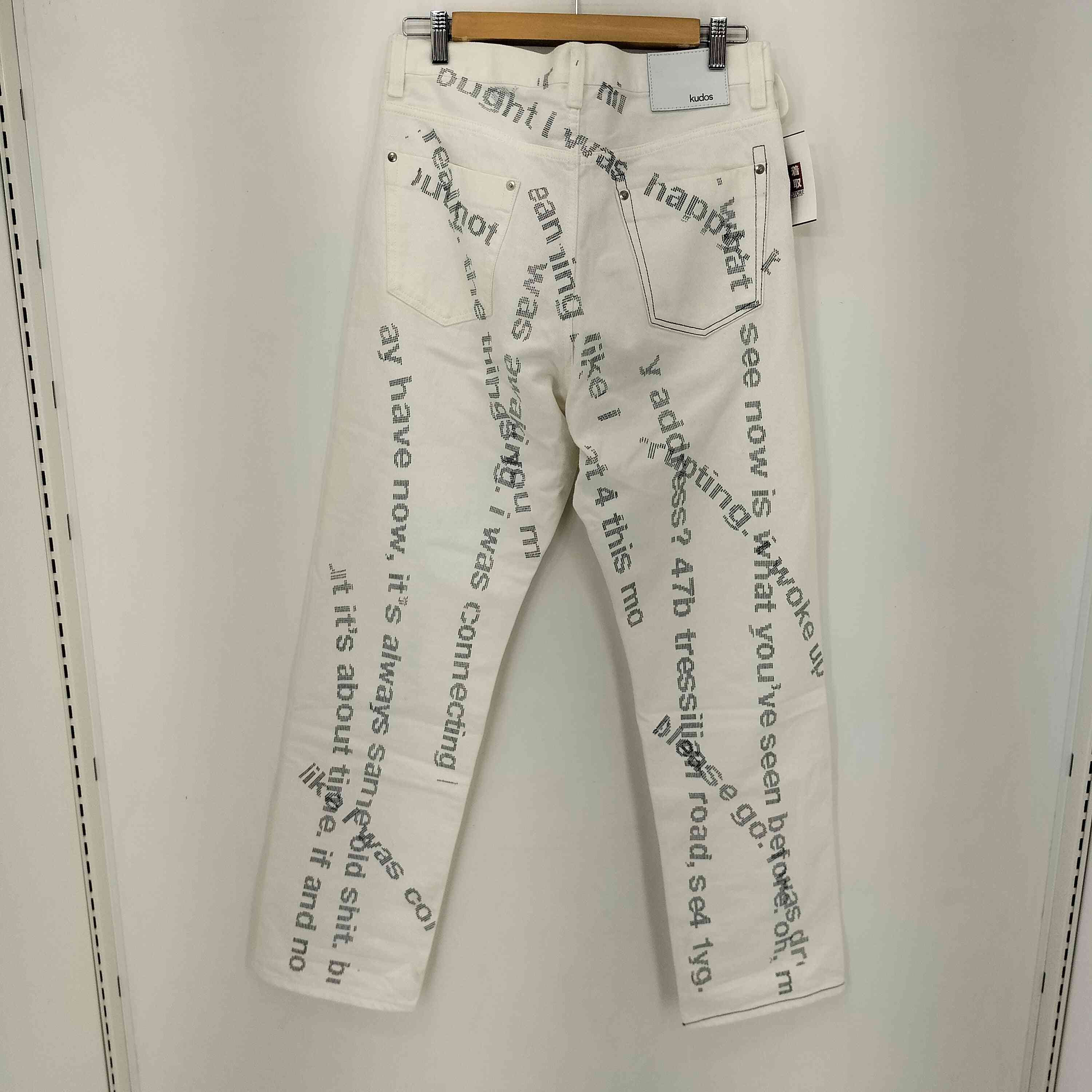 クードス KUDOS 22AW STRAIGHT DENIM TROUSERS 総柄デニムパンツ