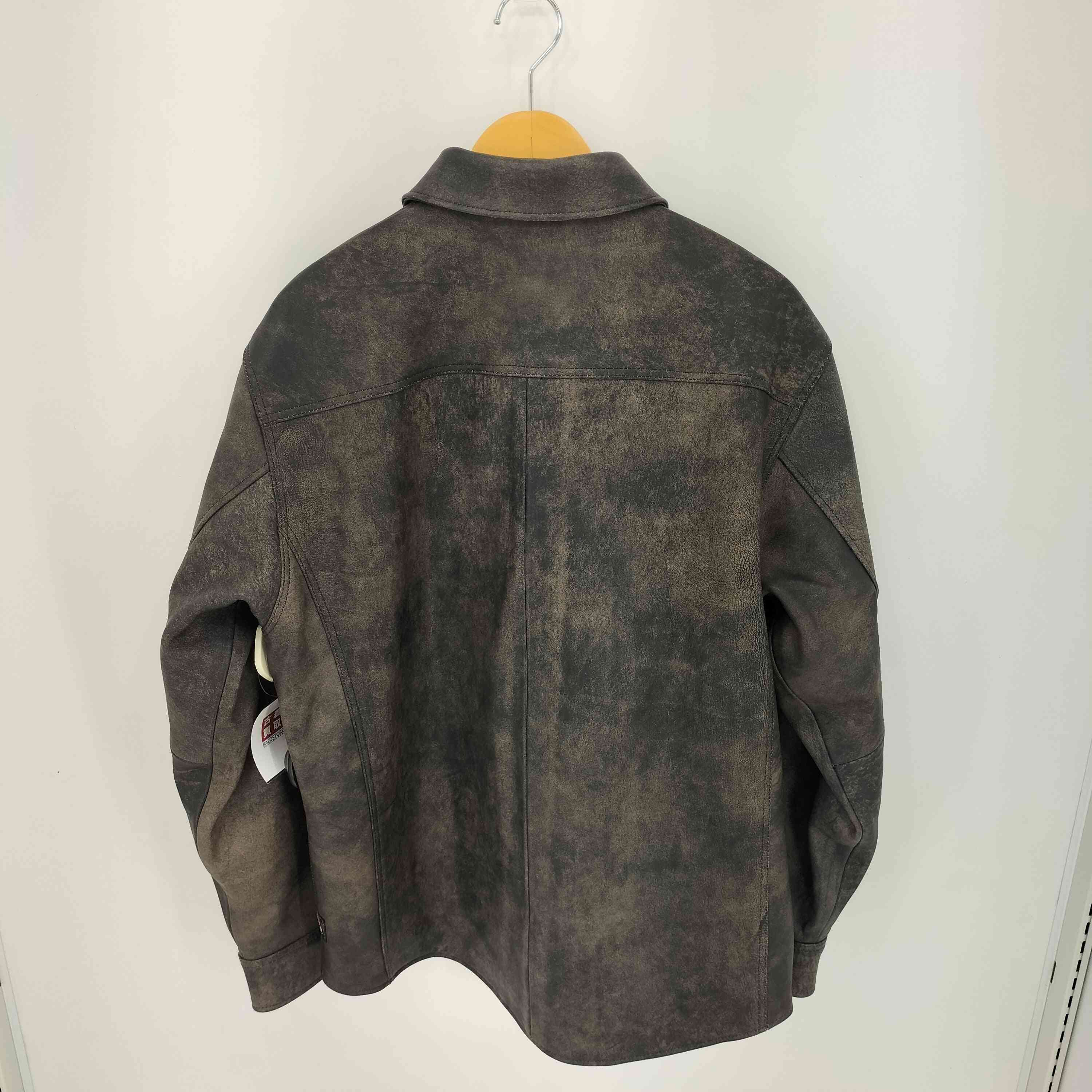 け*け様 ステューシー Stussy 24SS Overshirt Leathe ステューシー Stussy 24SS Overshirt Leather 'Washed Black