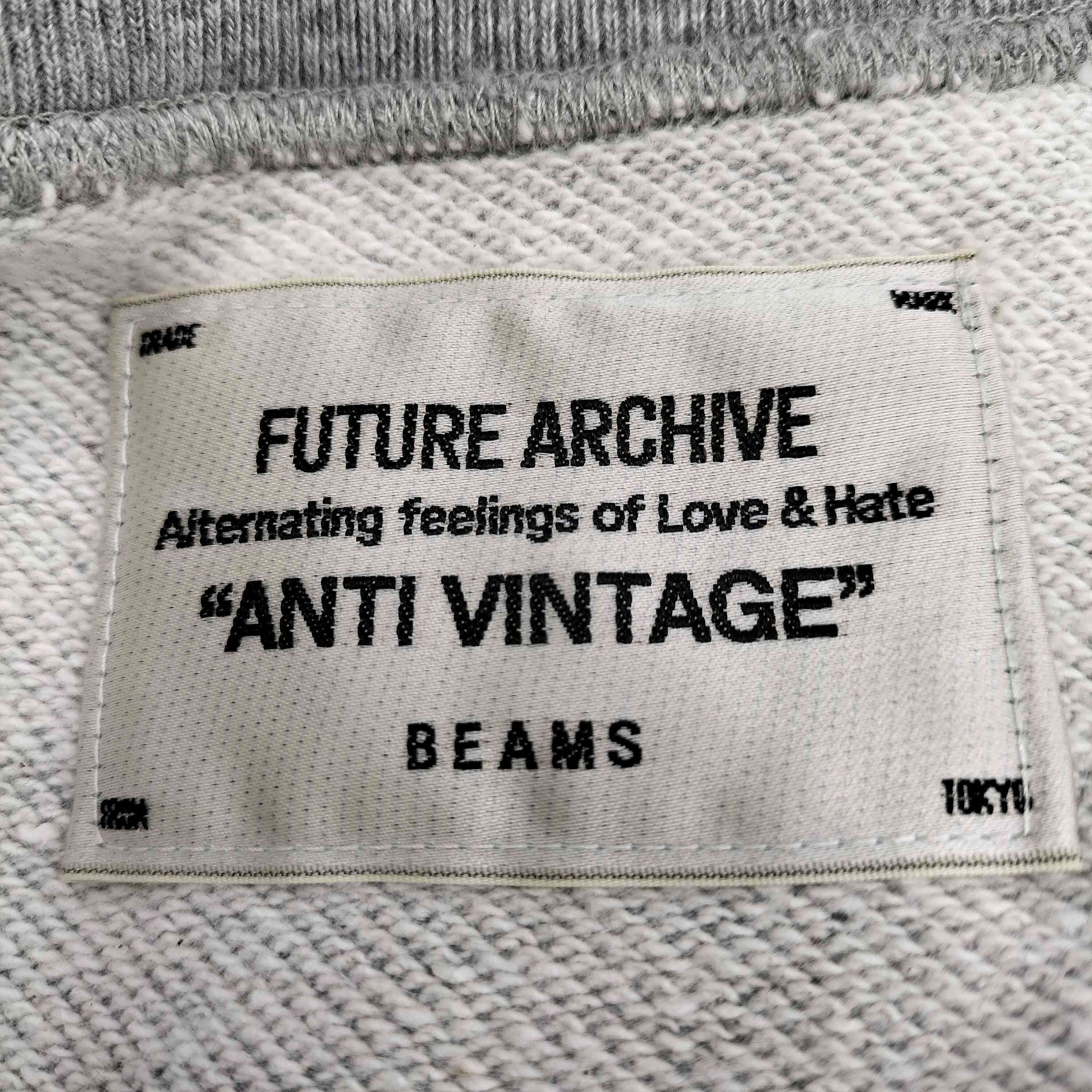FUTURE ARCHIVE ダメージ加工フェード短丈ラグランスウェット
