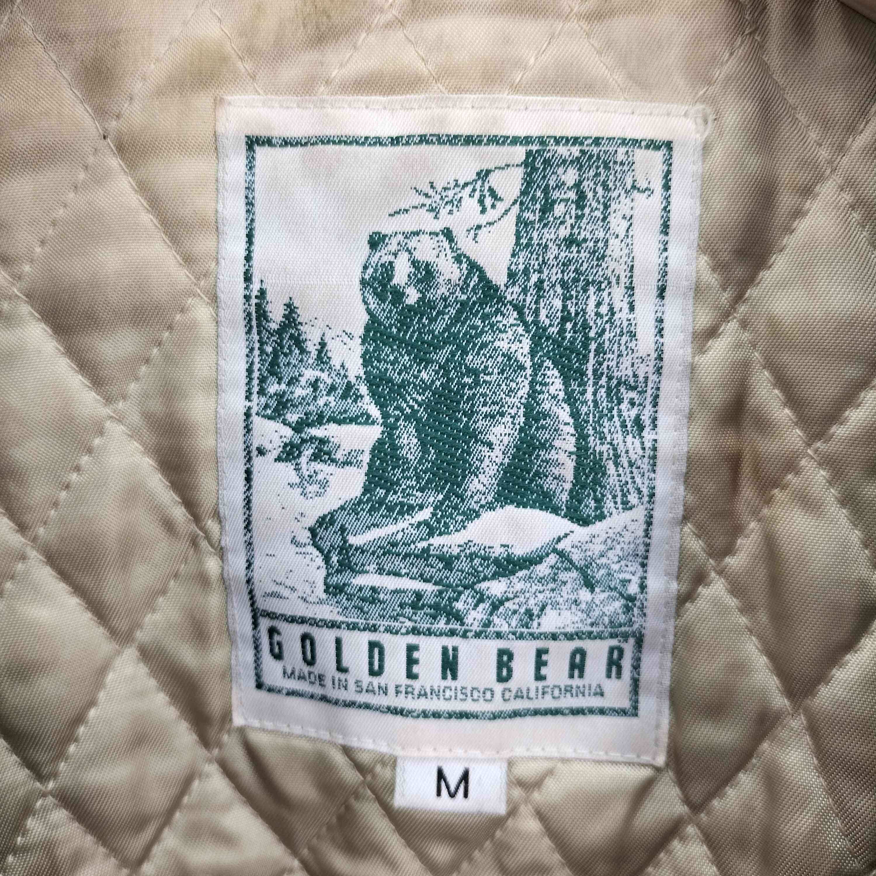 ゴールデンベアー Golden bear 90S USA製 裏地キルティング 襟裏レザー 