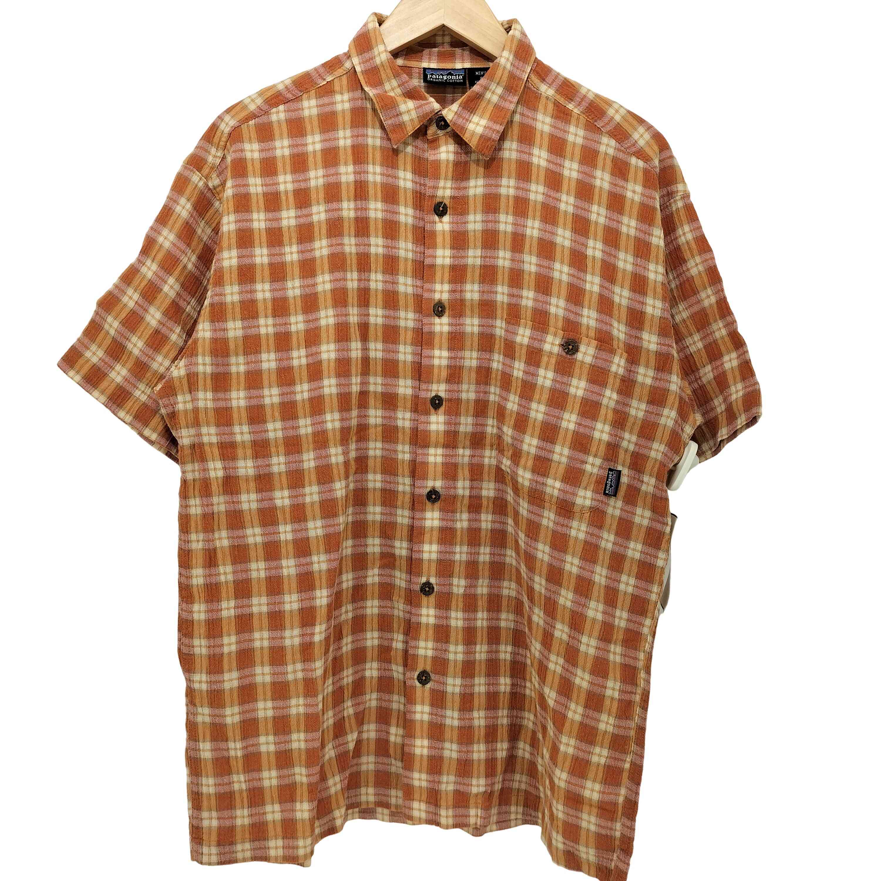 Patagonia 00s シアサッカー 半袖チェックシャツ コットンポリ XL 00s patagoniaパタゴニア チェック 半袖 シアサッカーシャツ M