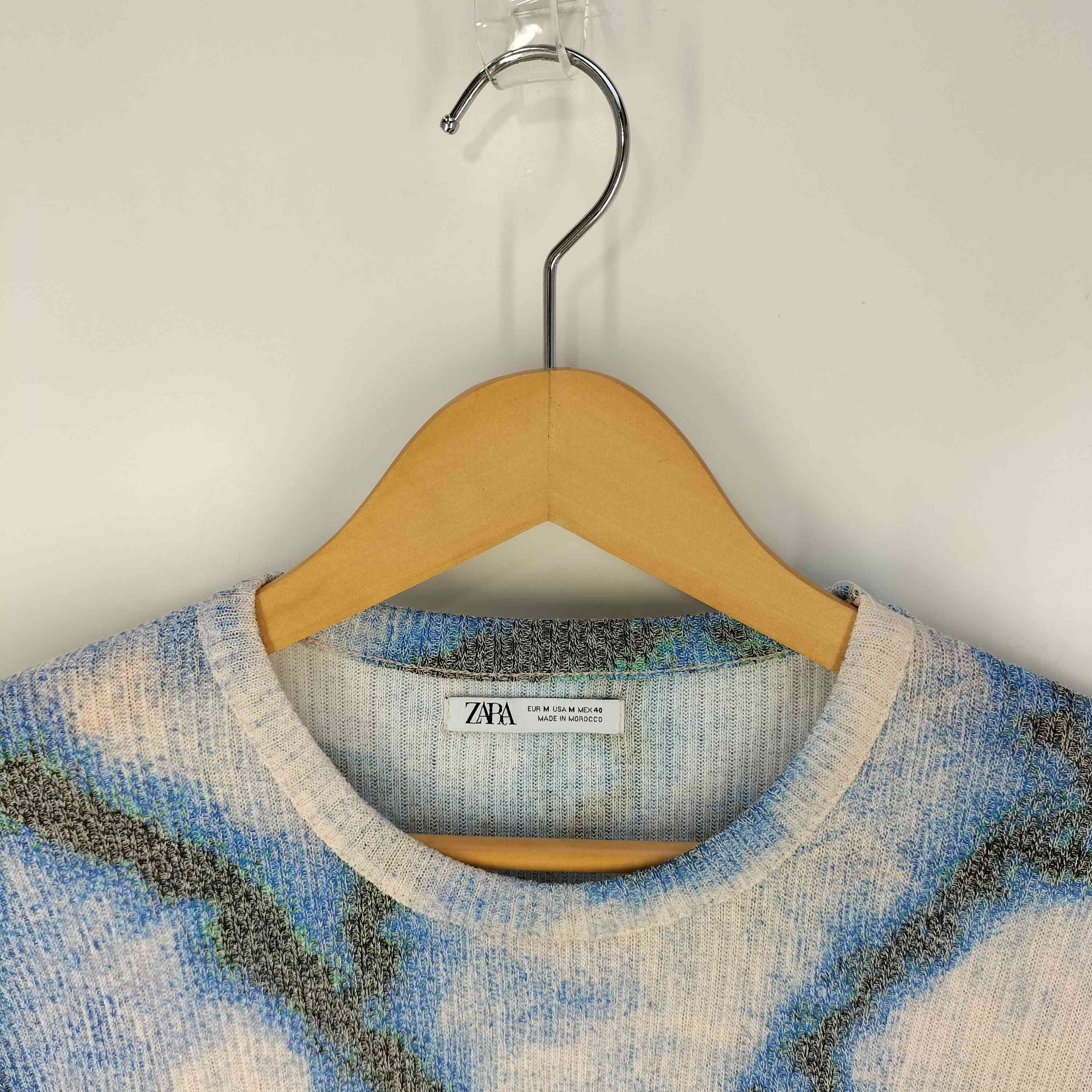 ザラ ZARA スプレープリント ニット Tシャツ メンズ import：M 
