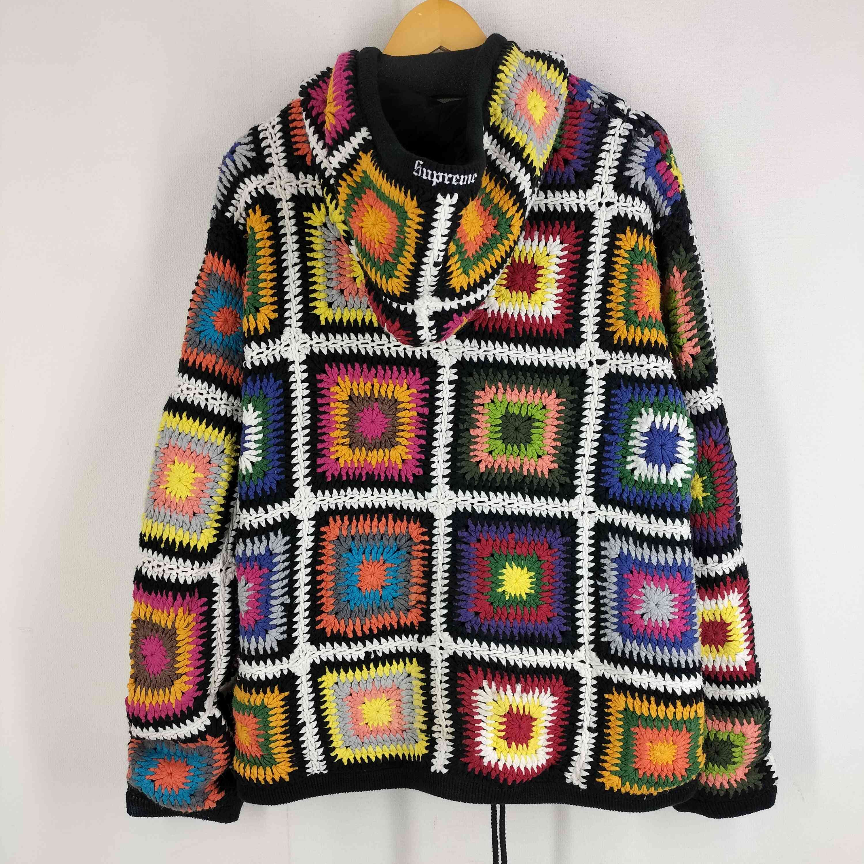 シュプリーム Supreme 20AW Crochet Hooded Zip Up Sweater HAND KNIT 