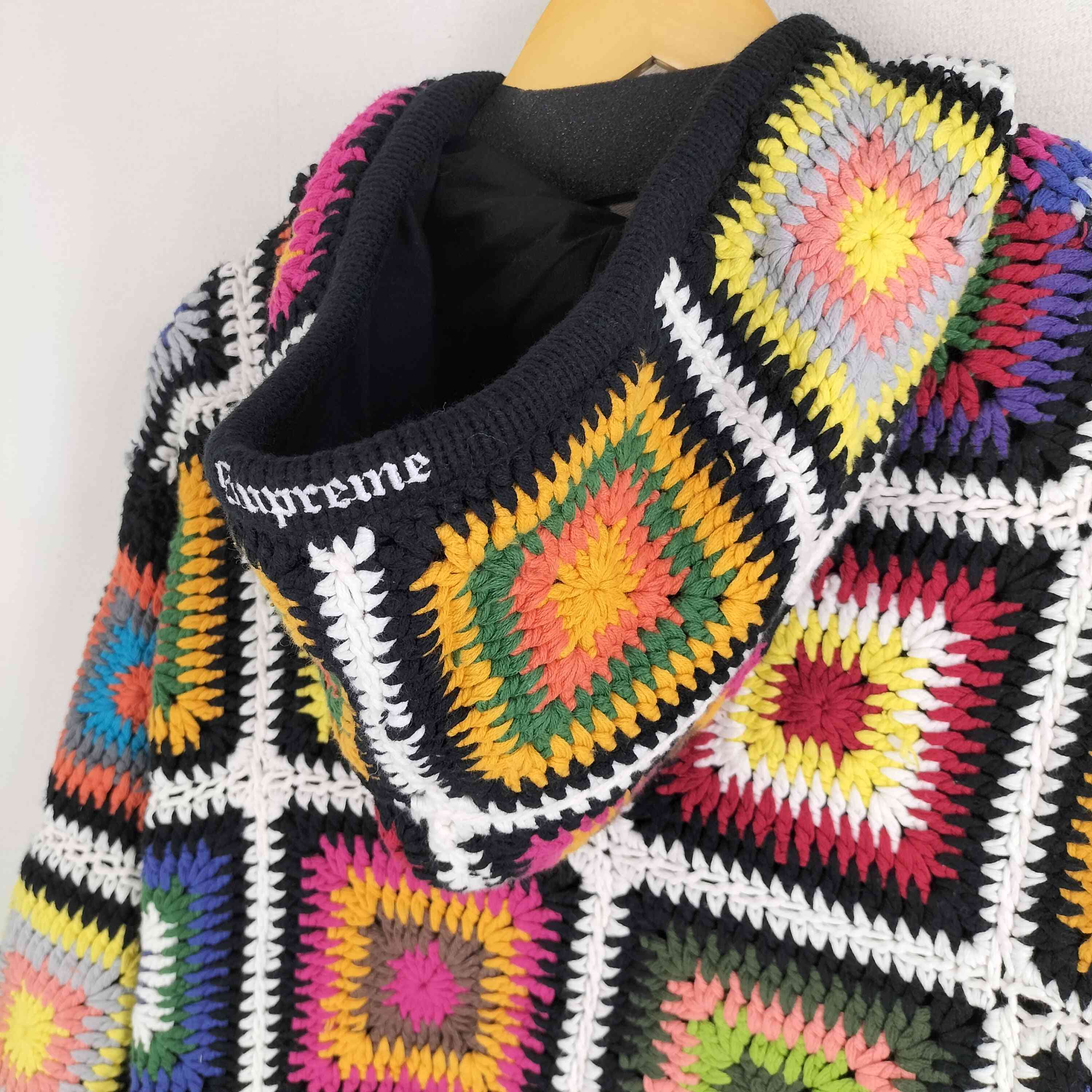 シュプリーム Supreme 20AW Crochet Hooded Zip Up Sweater HAND KNIT 