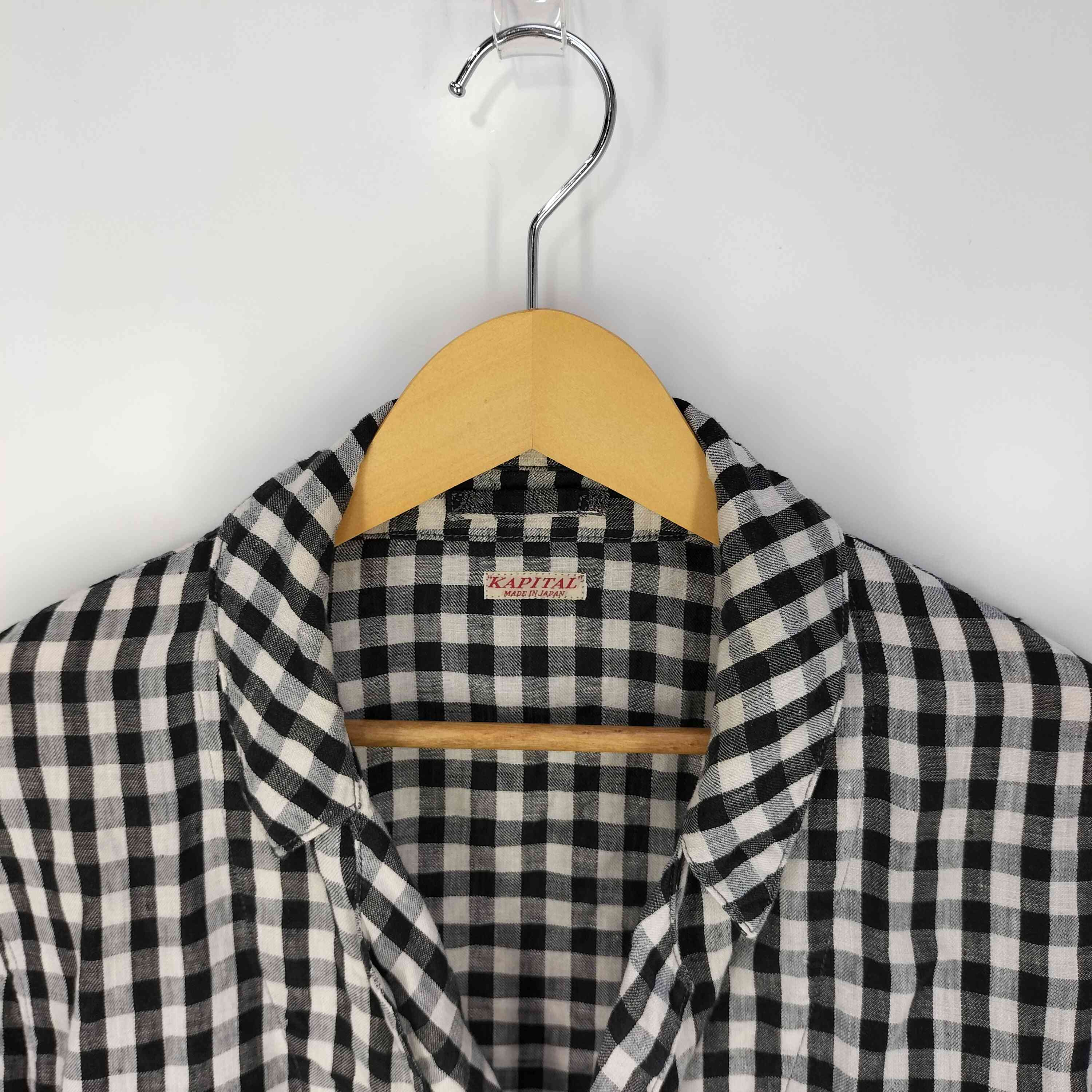 キャピタル KAPITAL リネン ギンガムチェック 2B テーラードジャケット  