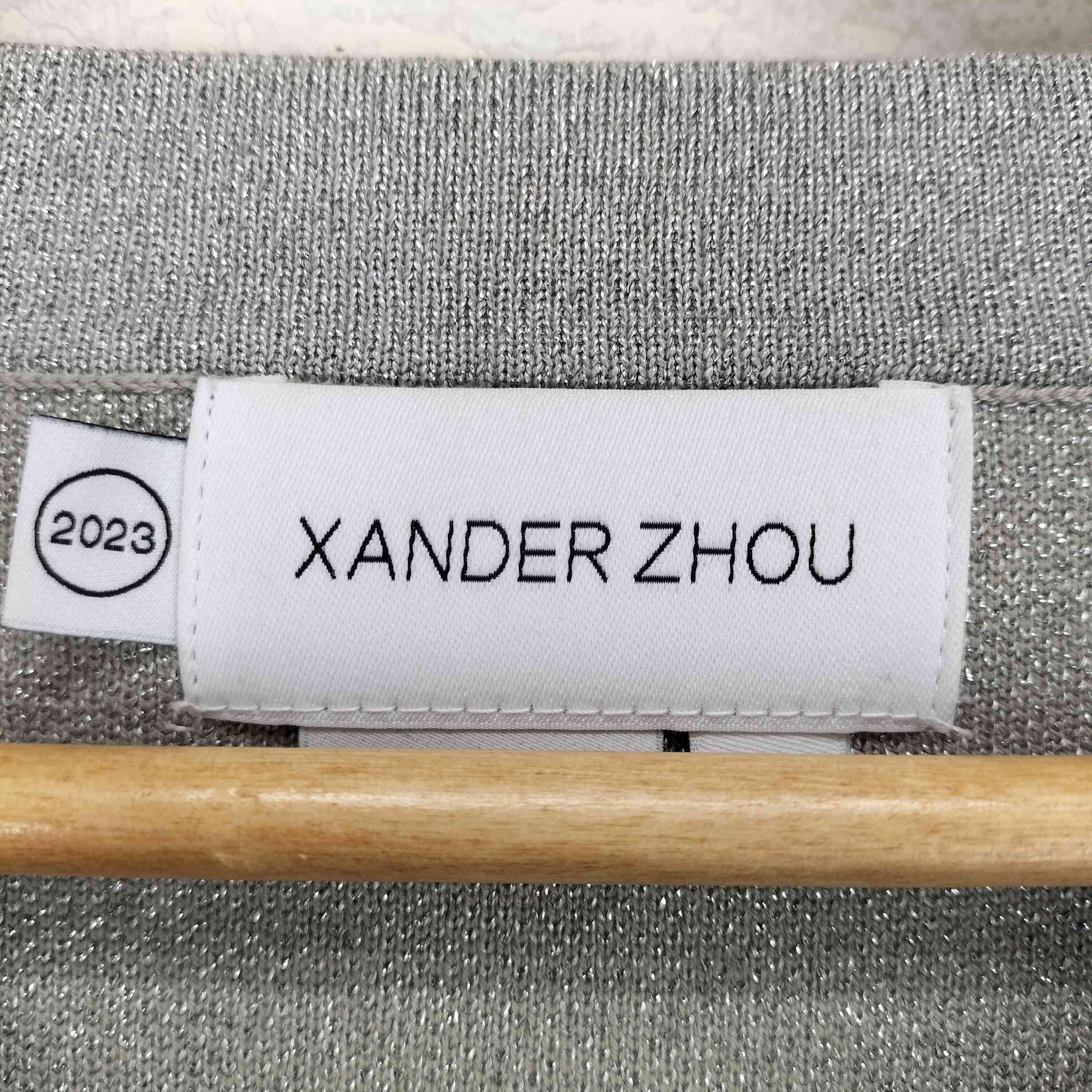 ザンダーゾウ XANDER ZHOU 2023 センターホールラメニット メンズ 44