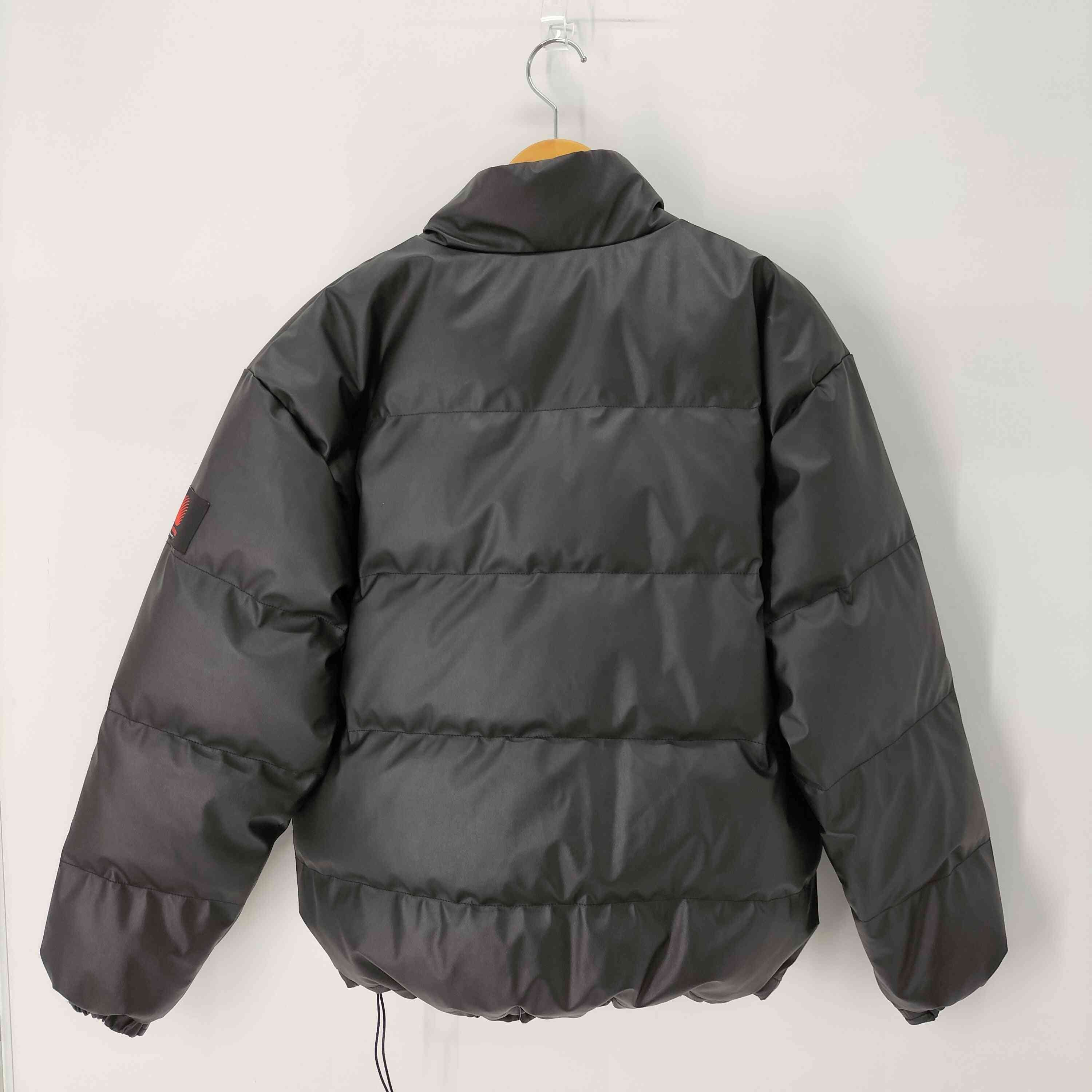 HELLRAZOR / ダウンジャケット/L/フェイクレザー/KHK ヘルレイザー HELLRAZOR FAUX LEATHER DOWN JACKET フェイクレザー