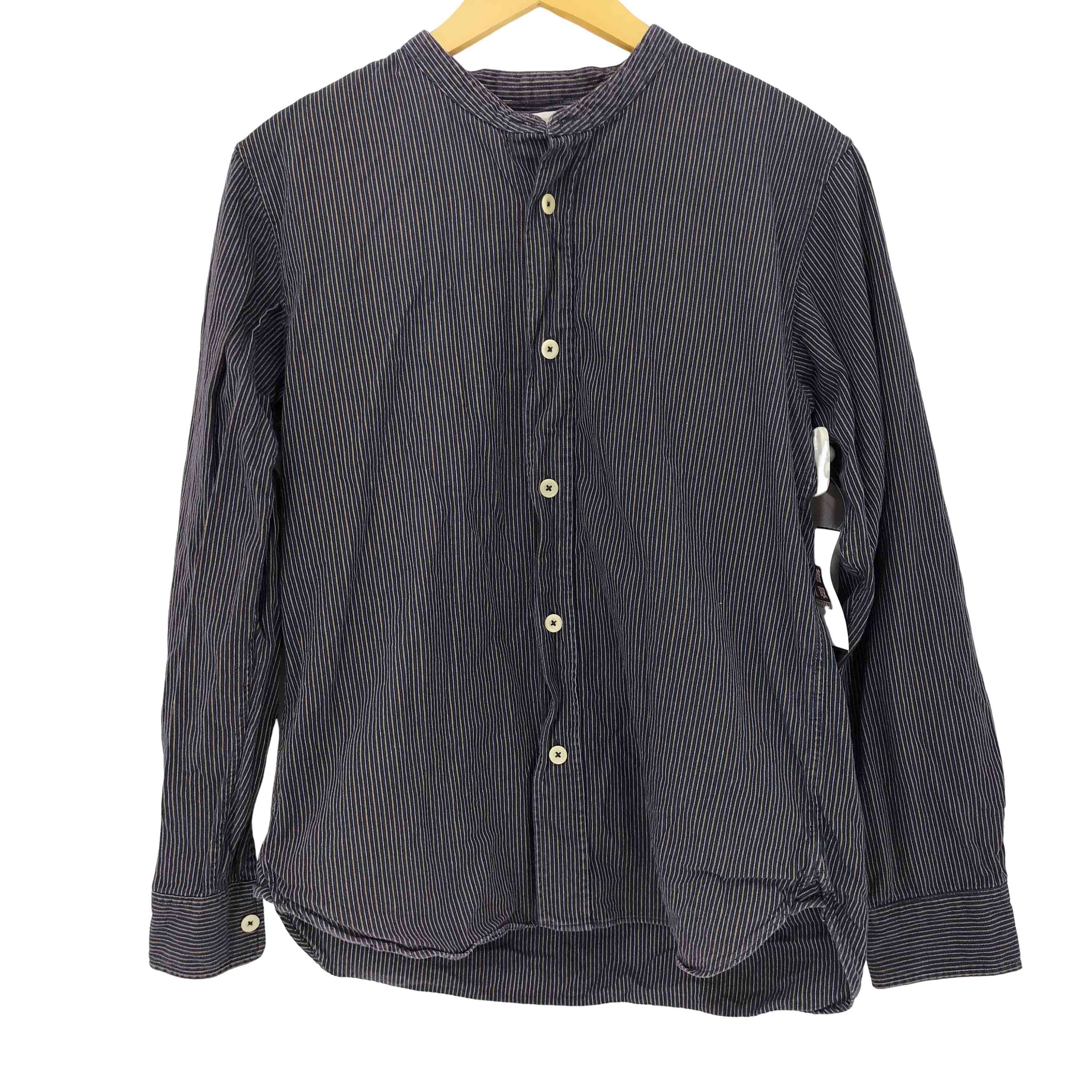エムエイチエル MHL. バンドカラー マルチストライプ L/S シャツ 